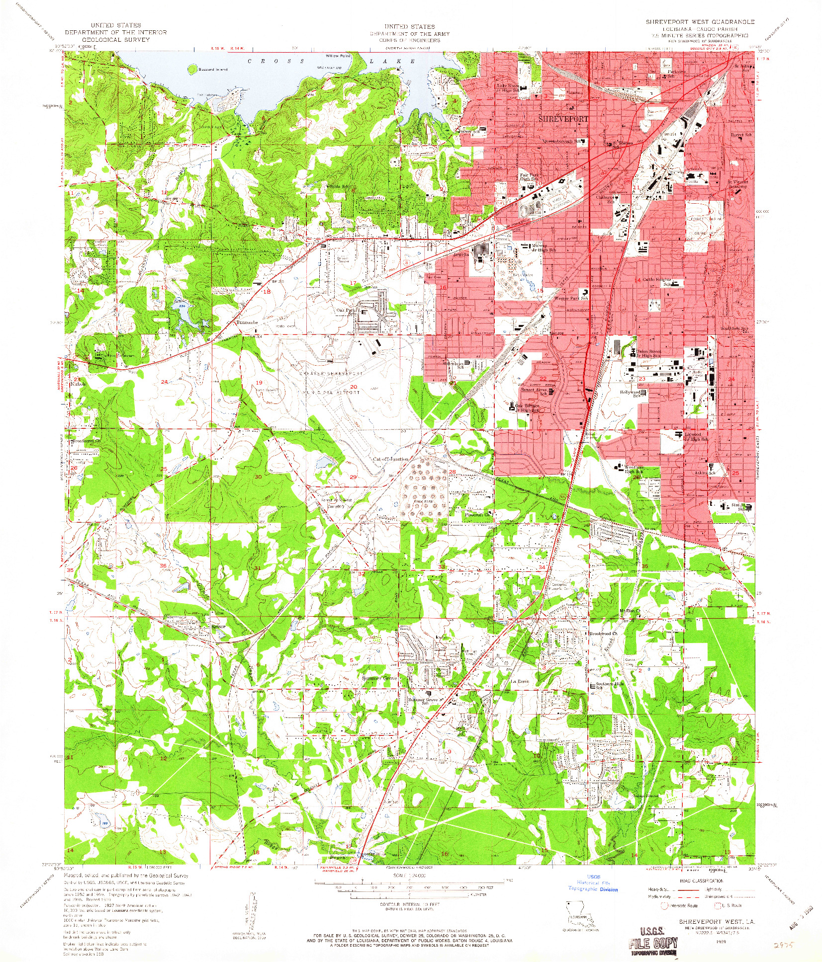 USGS 1:24000-SCALE QUADRANGLE FOR SHREVEPORT WEST, LA 1959