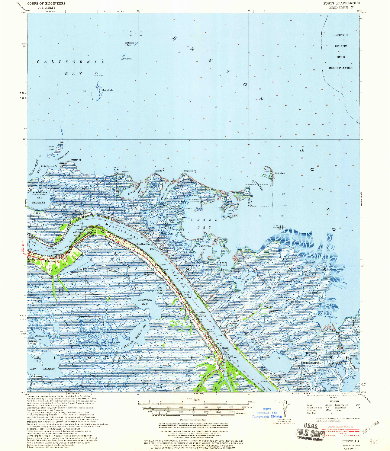 USGS 1:62500-SCALE QUADRANGLE FOR FORTS, LA 1948