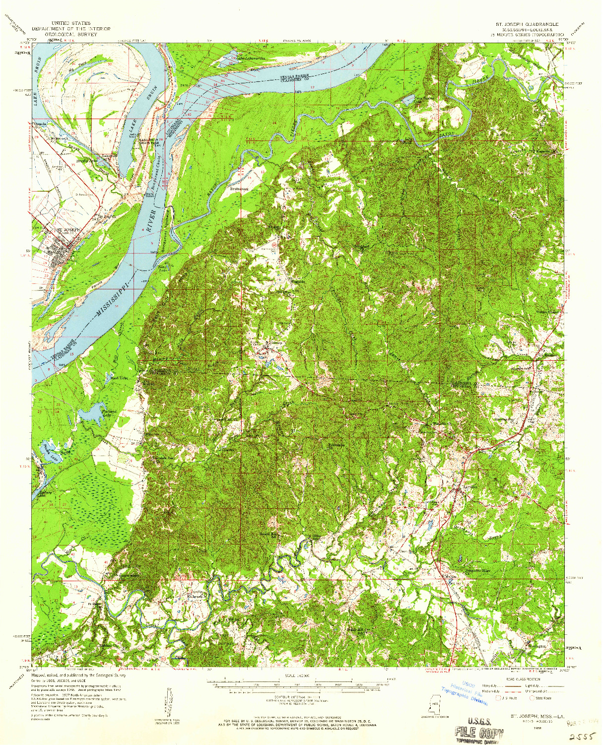 USGS 1:62500-SCALE QUADRANGLE FOR ST. JOSEPH, MS 1958