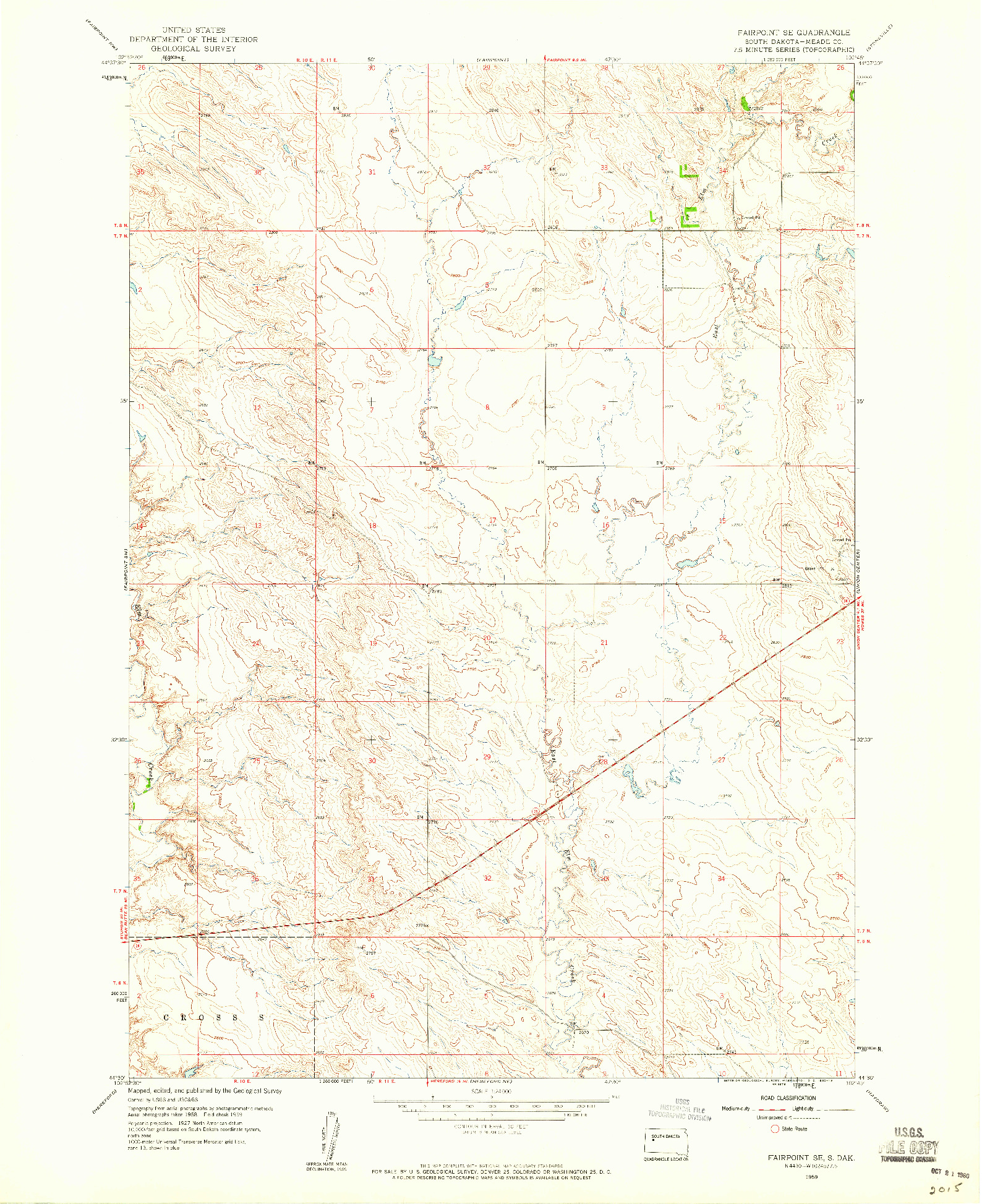 USGS 1:24000-SCALE QUADRANGLE FOR FAIRPOINT SE, SD 1959