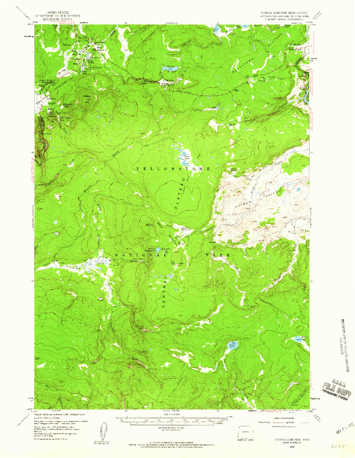 USGS 1:62500-SCALE QUADRANGLE FOR NORRIS JUNCTION, WY 1958
