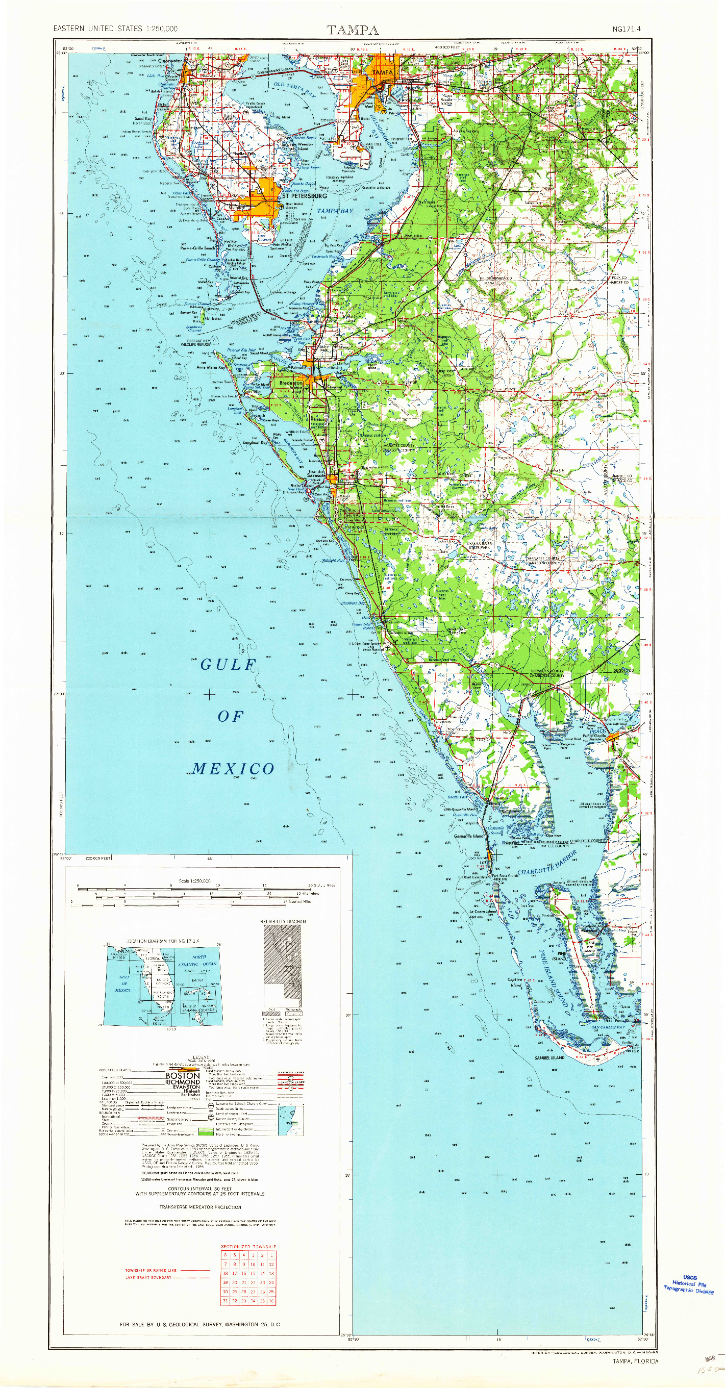 USGS 1:250000-SCALE QUADRANGLE FOR TAMPA, FL 1960