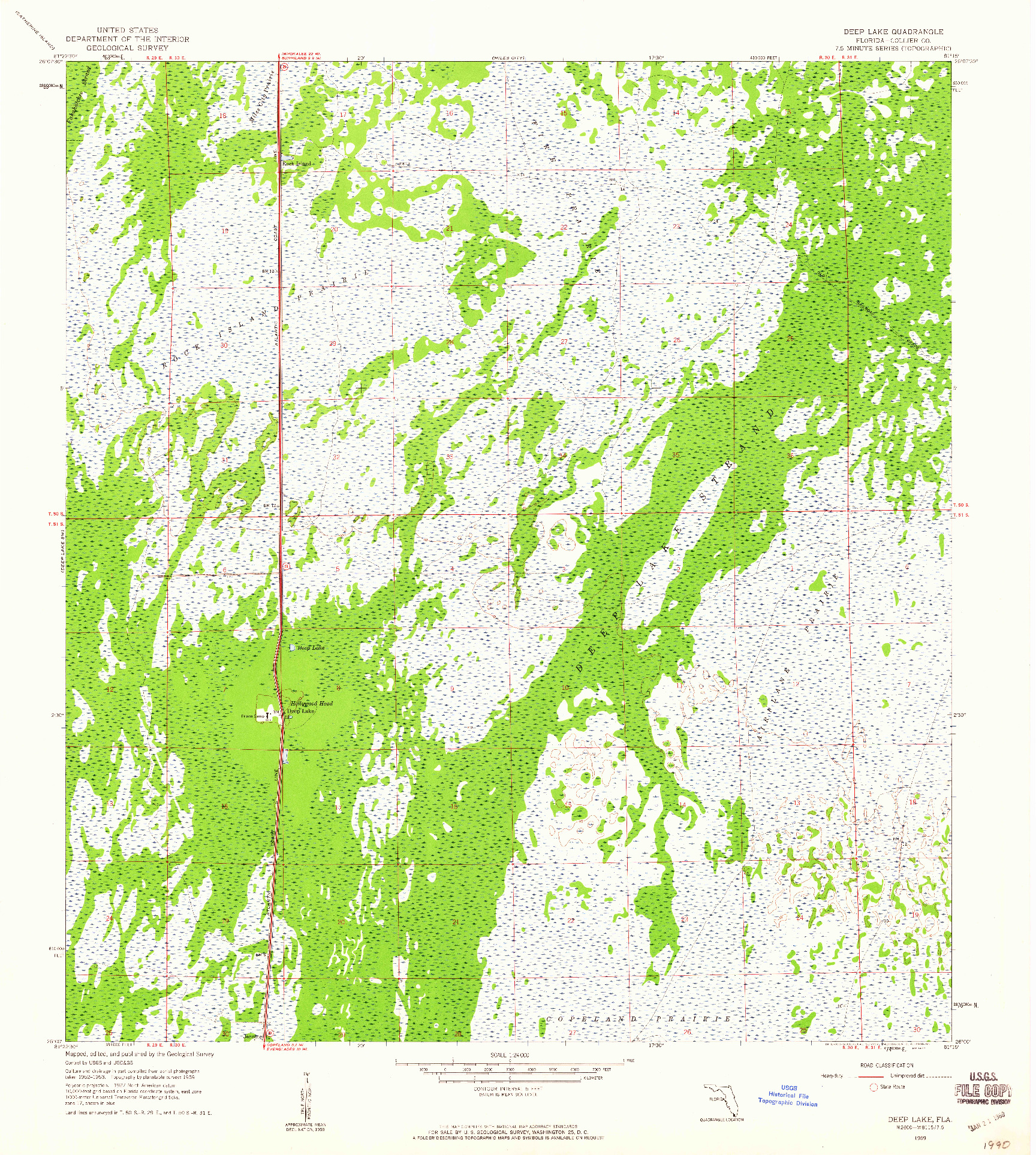 USGS 1:24000-SCALE QUADRANGLE FOR DEEP LAKE, FL 1959