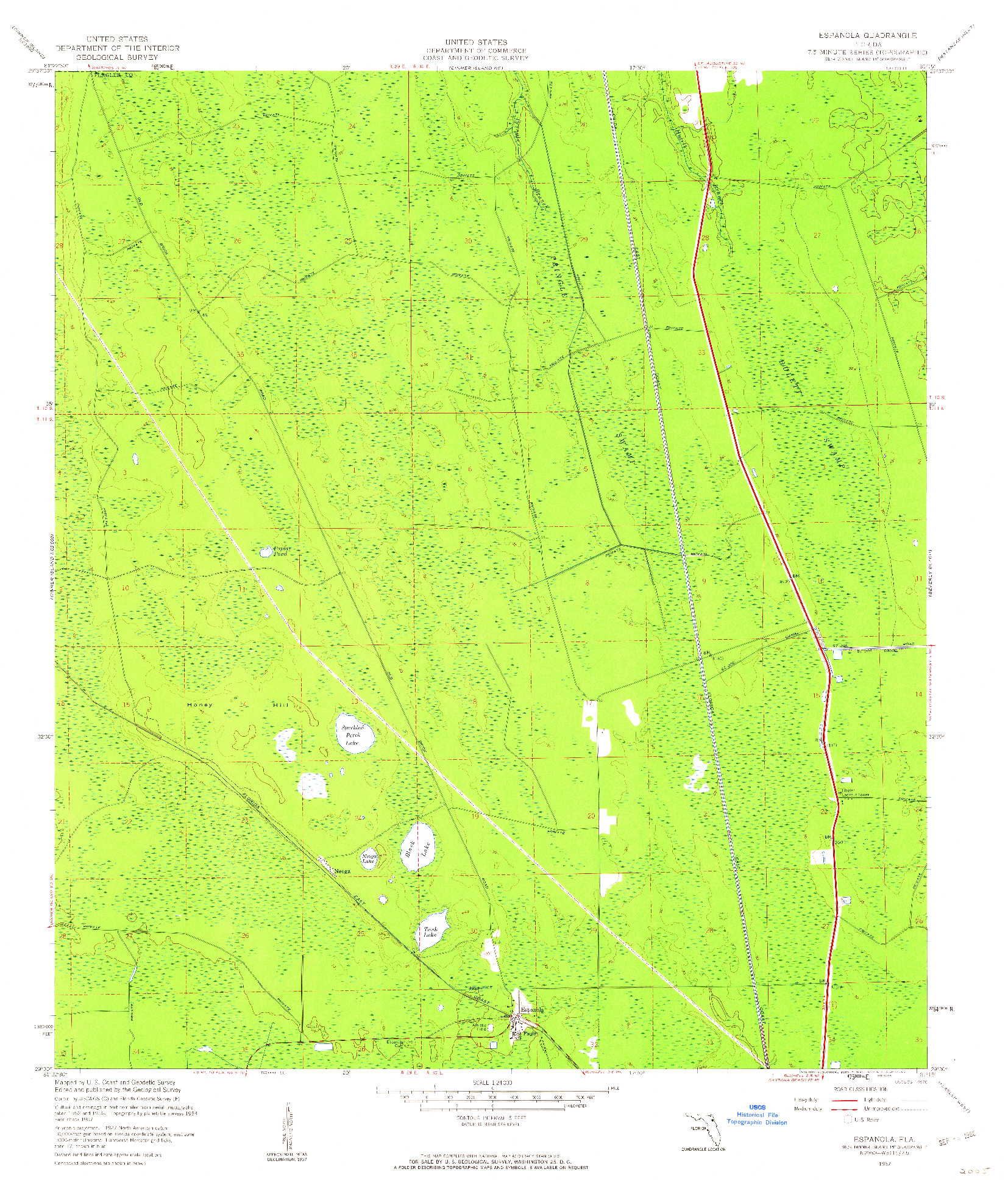 USGS 1:24000-SCALE QUADRANGLE FOR ESPANOLA, FL 1957