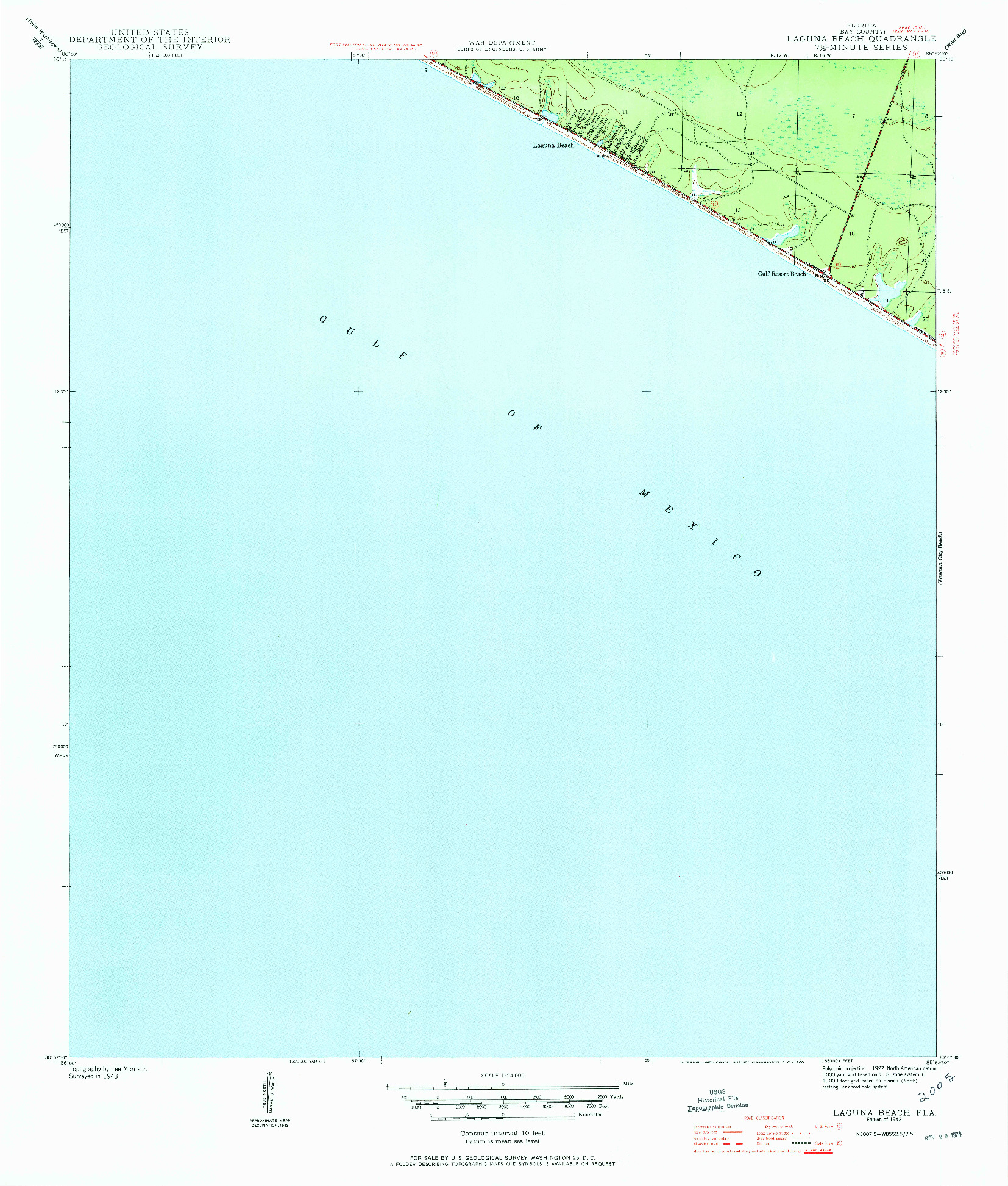 USGS 1:24000-SCALE QUADRANGLE FOR LAGUNA BEACH, FL 1943