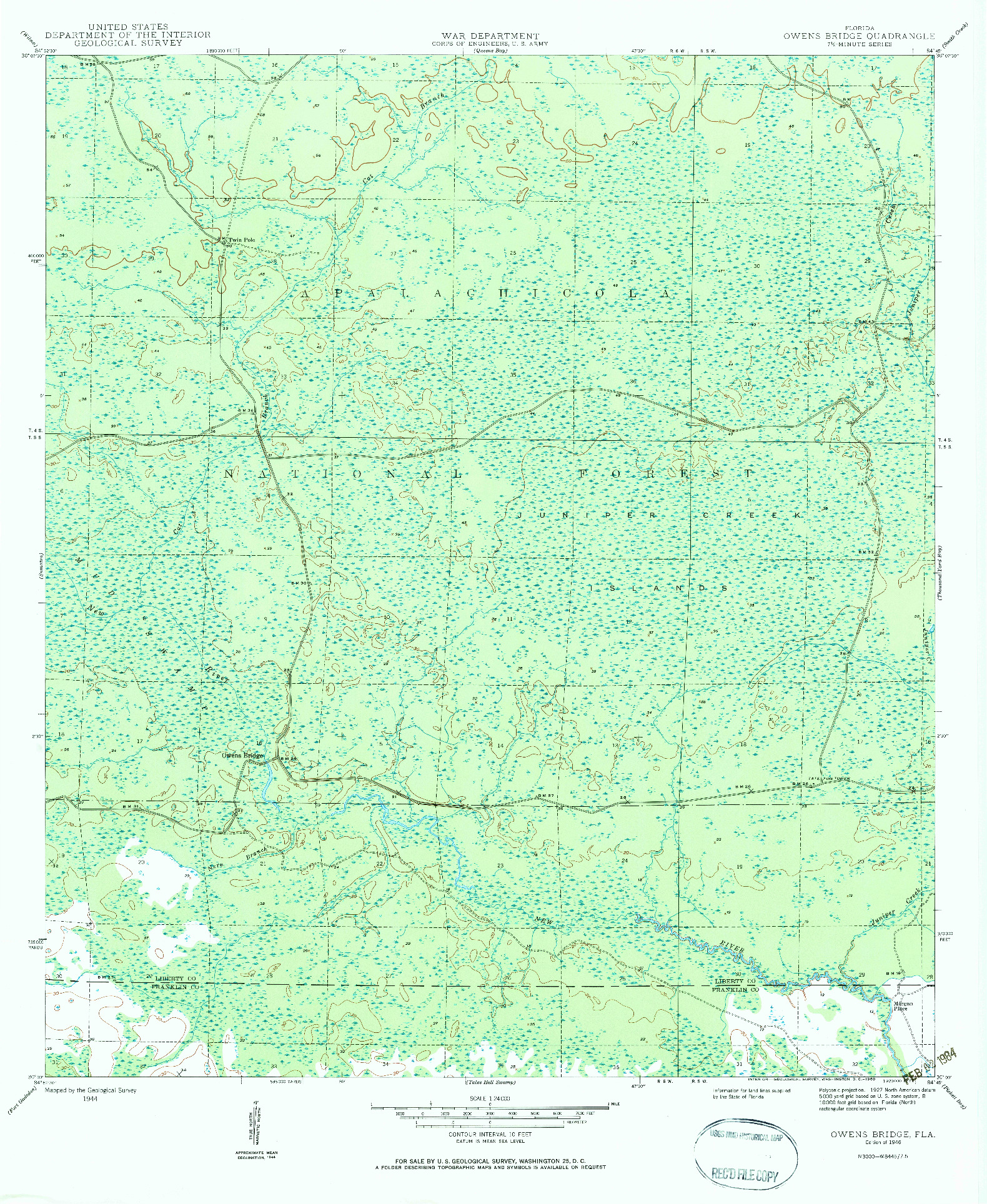 USGS 1:24000-SCALE QUADRANGLE FOR OWENS BRIDGE, FL 1946