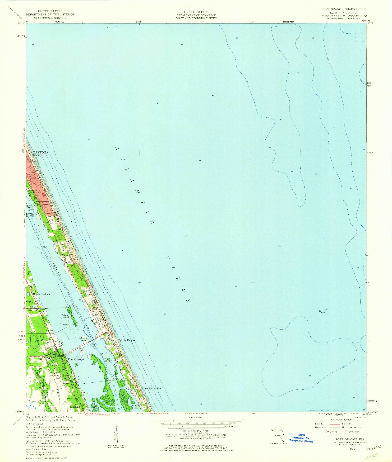 USGS 1:24000-SCALE QUADRANGLE FOR PORT ORANGE, FL 1956