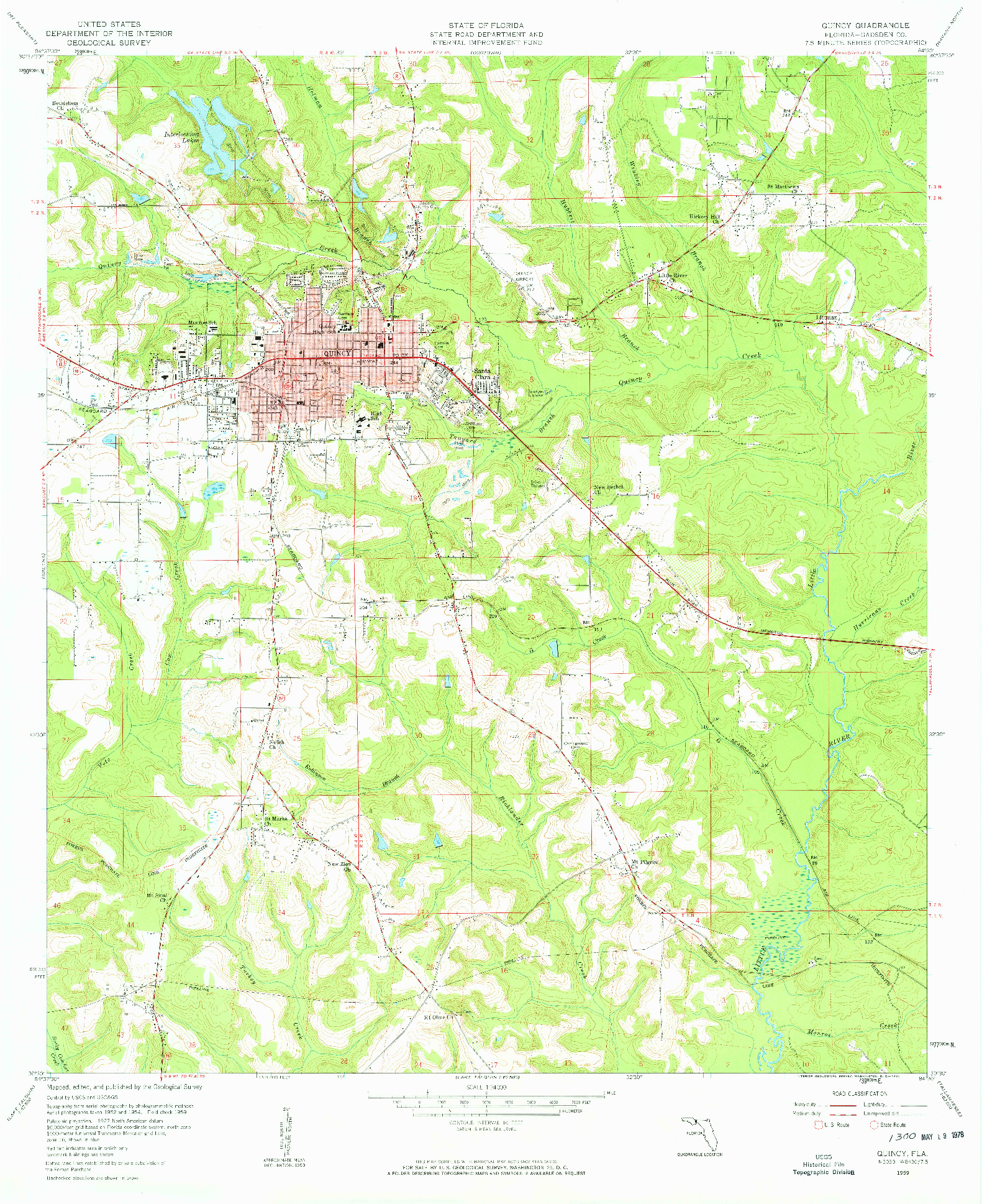 USGS 1:24000-SCALE QUADRANGLE FOR QUINCY, FL 1959