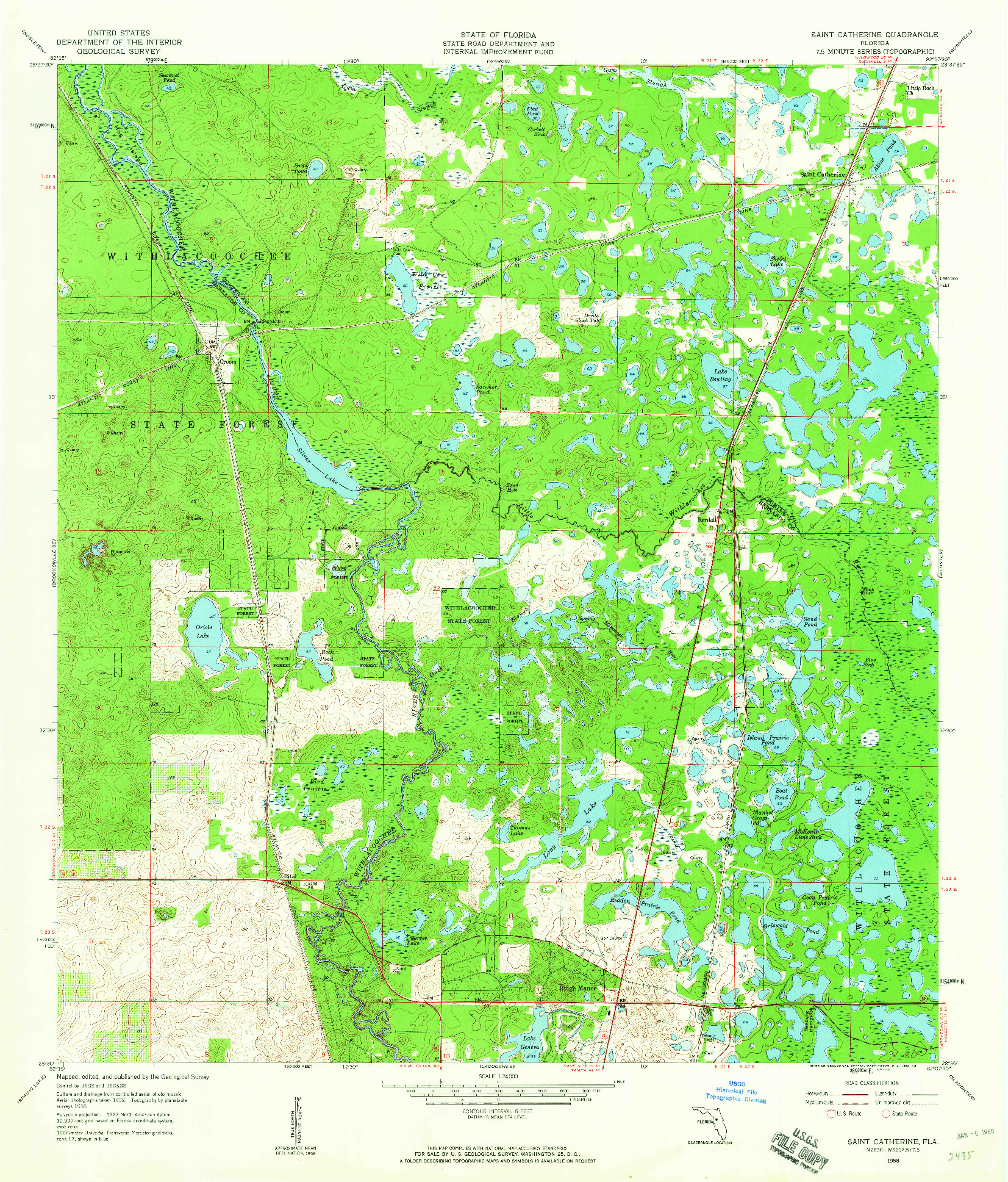 USGS 1:24000-SCALE QUADRANGLE FOR SAINT CATHERINE, FL 1958