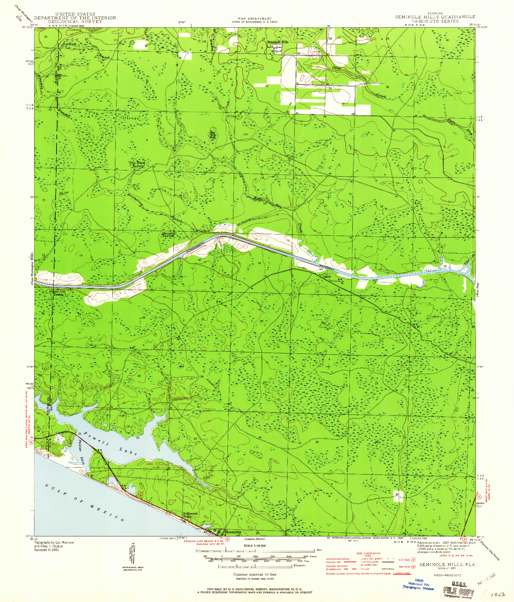 USGS 1:24000-SCALE QUADRANGLE FOR SEMINOLE HILLS, FL 1944