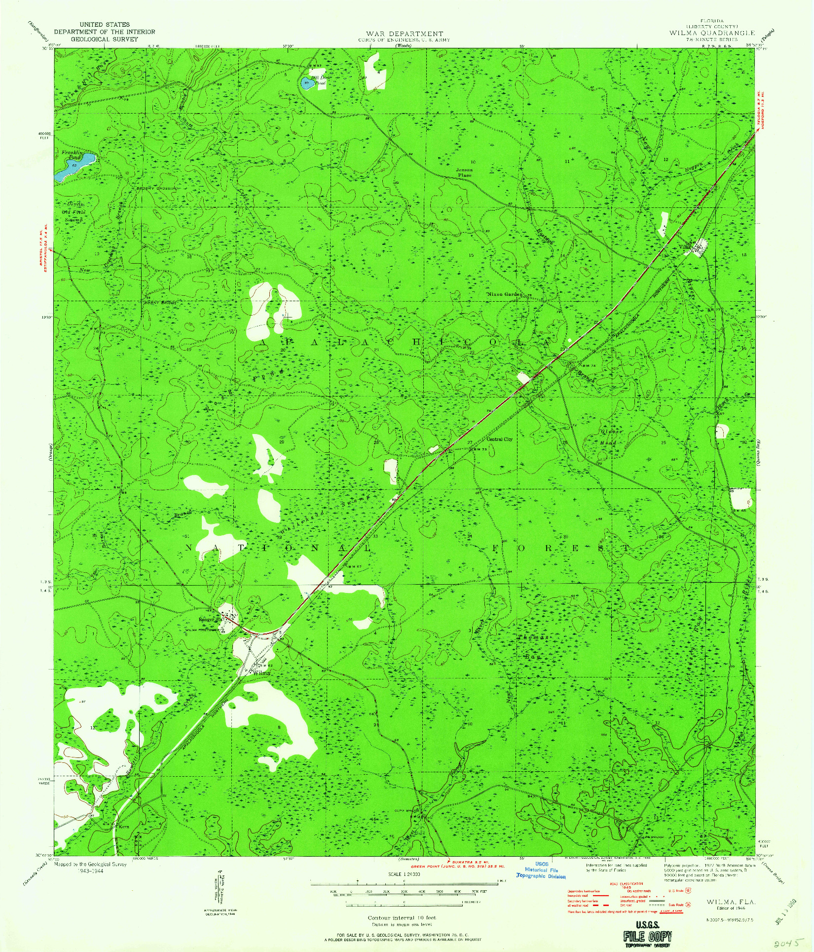 USGS 1:24000-SCALE QUADRANGLE FOR WILMA, FL 1946