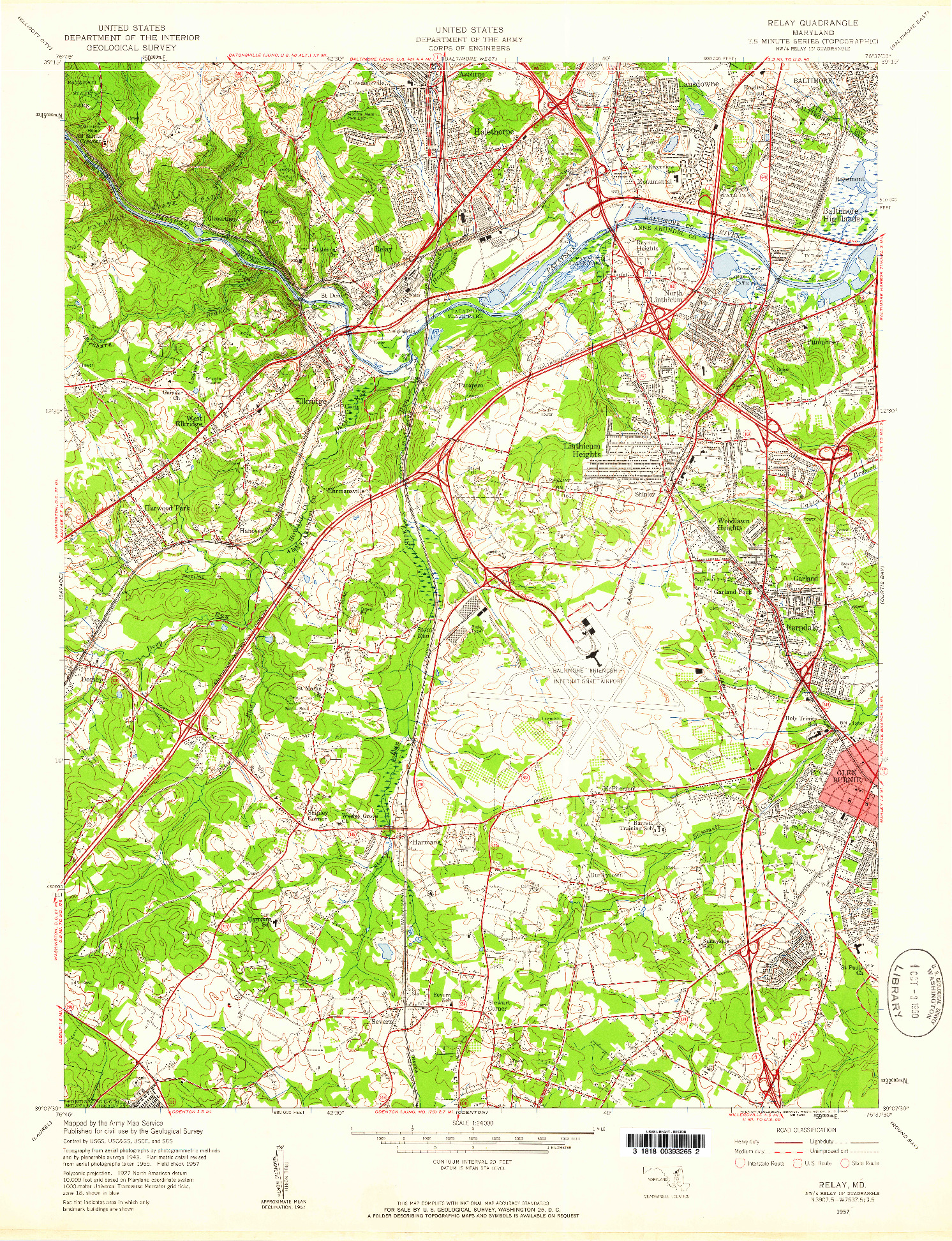 USGS 1:24000-SCALE QUADRANGLE FOR RELAY, MD 1957