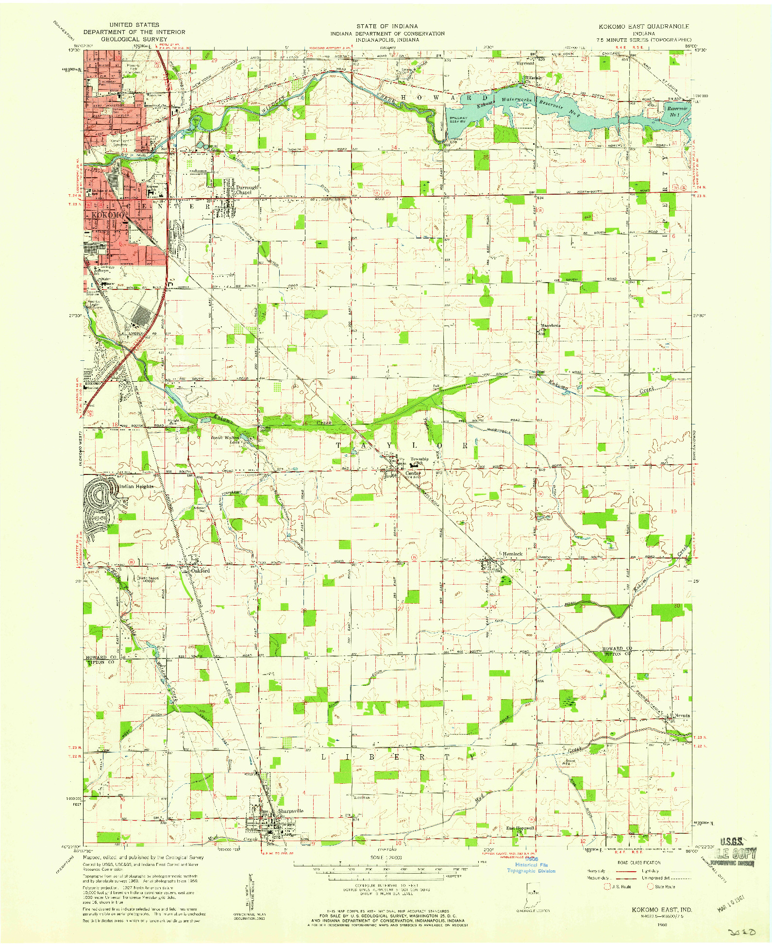 USGS 1:24000-SCALE QUADRANGLE FOR KOKOMO EAST, IN 1960