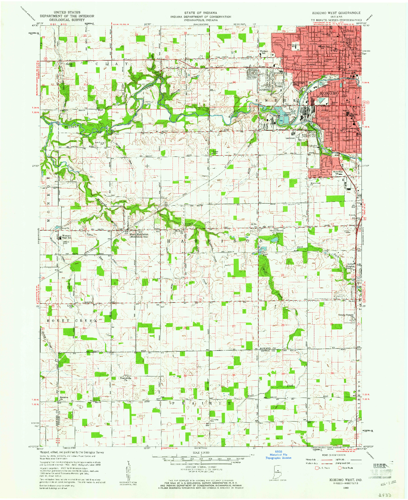 USGS 1:24000-SCALE QUADRANGLE FOR KOKOMO WEST, IN 1960