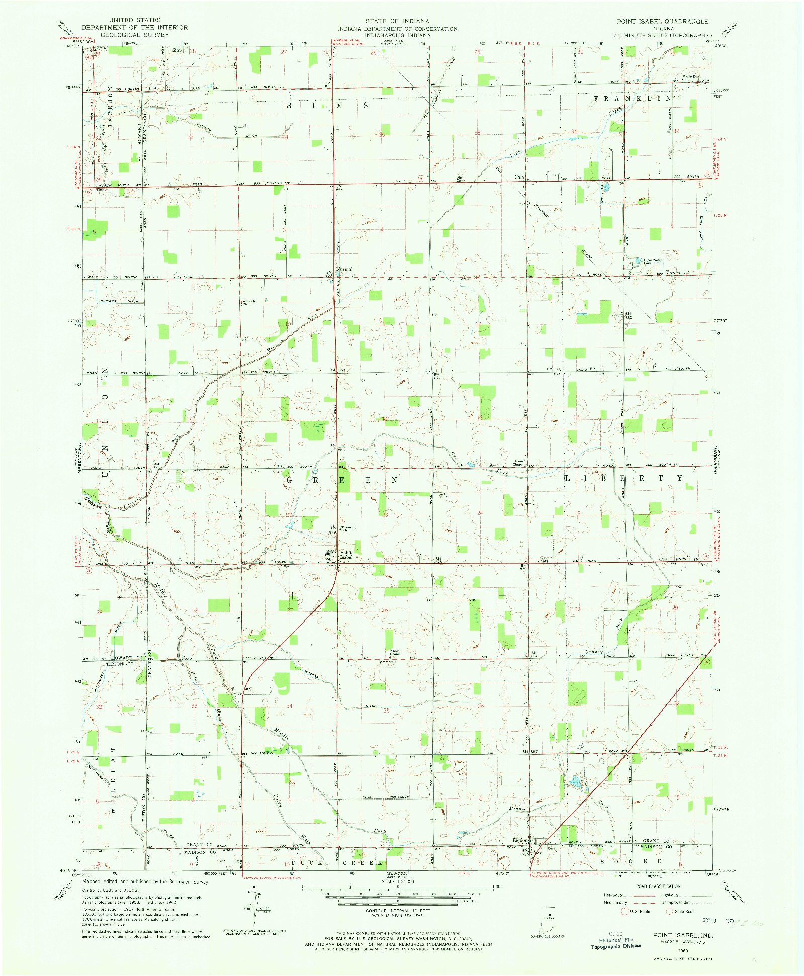 USGS 1:24000-SCALE QUADRANGLE FOR POINT ISABEL, IN 1960