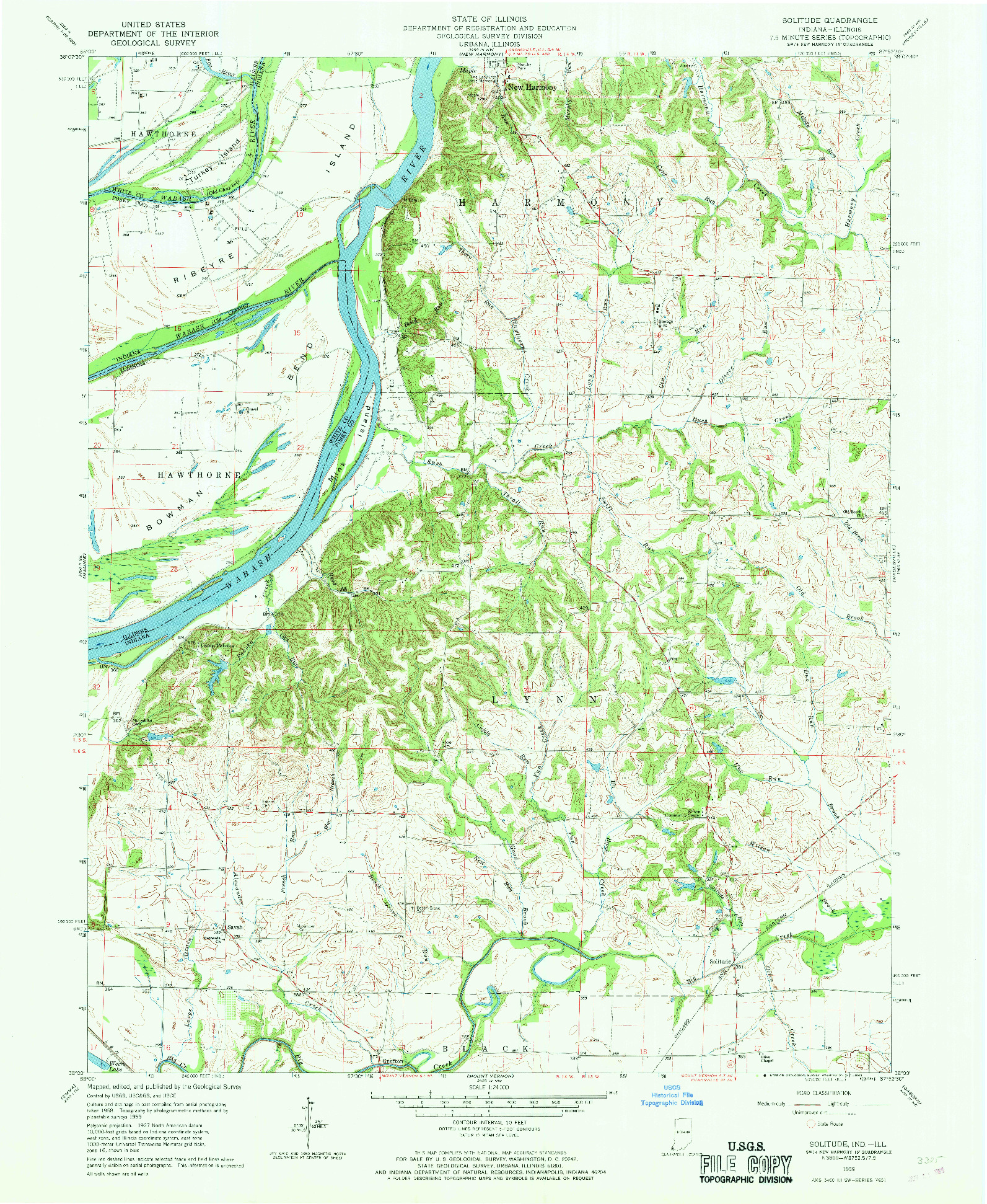 USGS 1:24000-SCALE QUADRANGLE FOR SOLITUDE, IN 1959