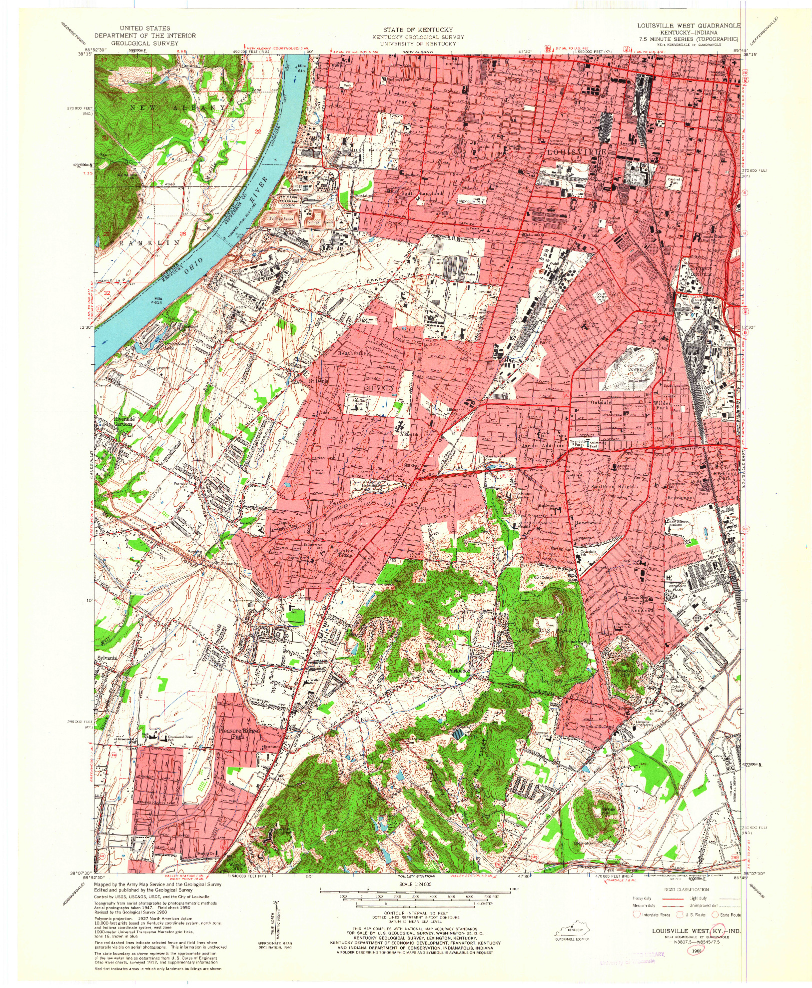 USGS 1:24000-SCALE QUADRANGLE FOR LOUISVILLE WEST, KY 1960