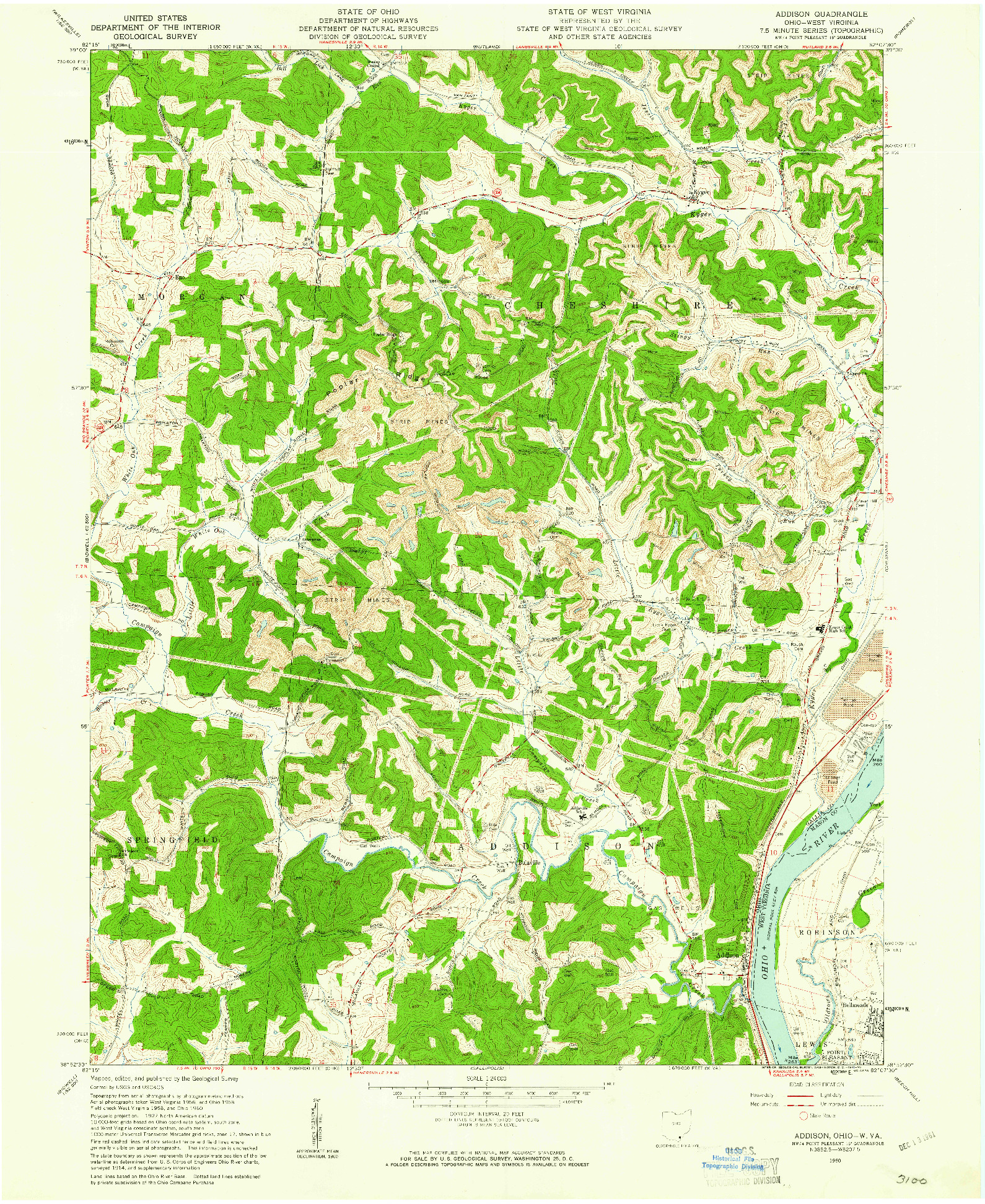 USGS 1:24000-SCALE QUADRANGLE FOR ADDISON, OH 1960
