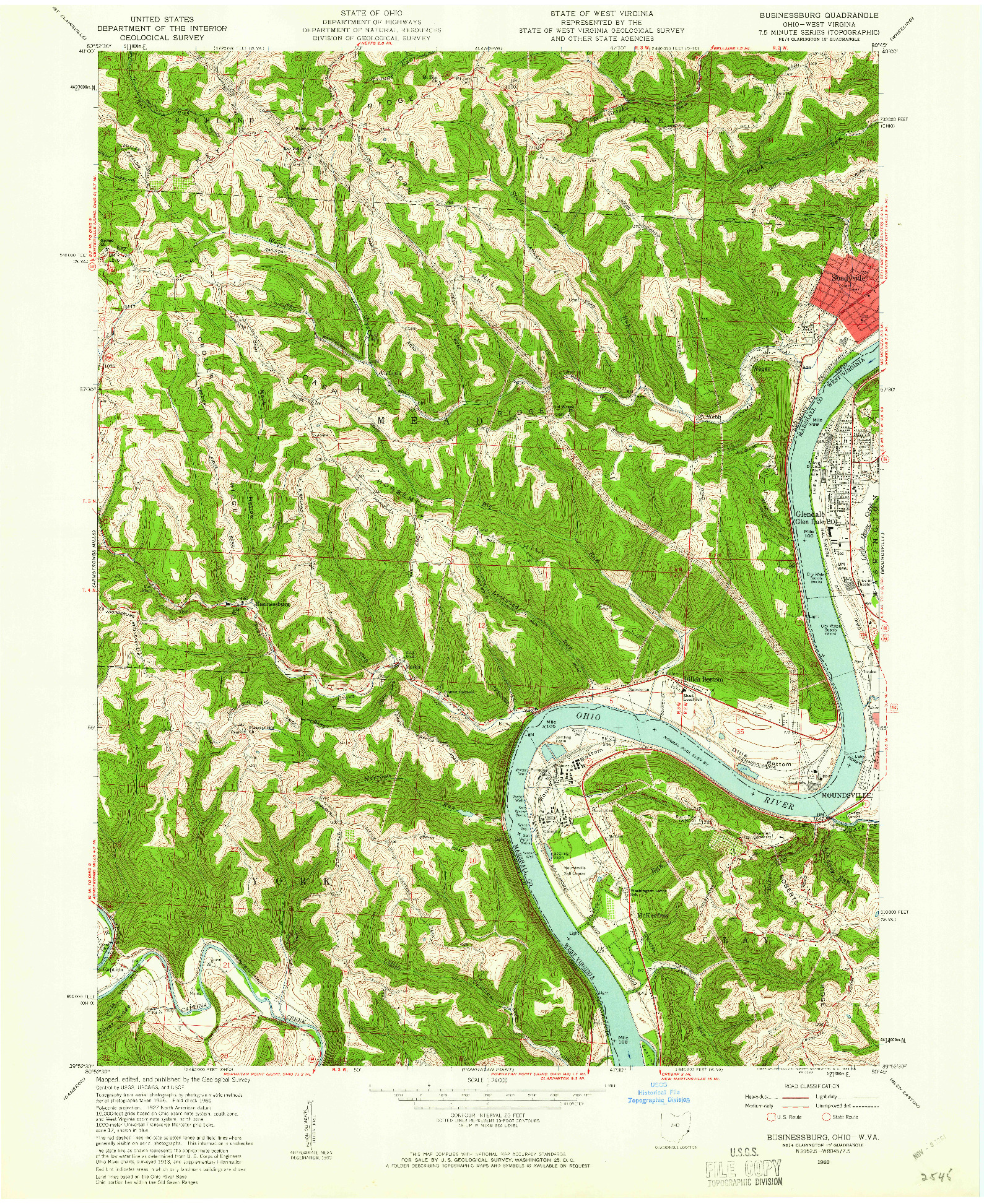 USGS 1:24000-SCALE QUADRANGLE FOR BUSINESSBURG, OH 1960