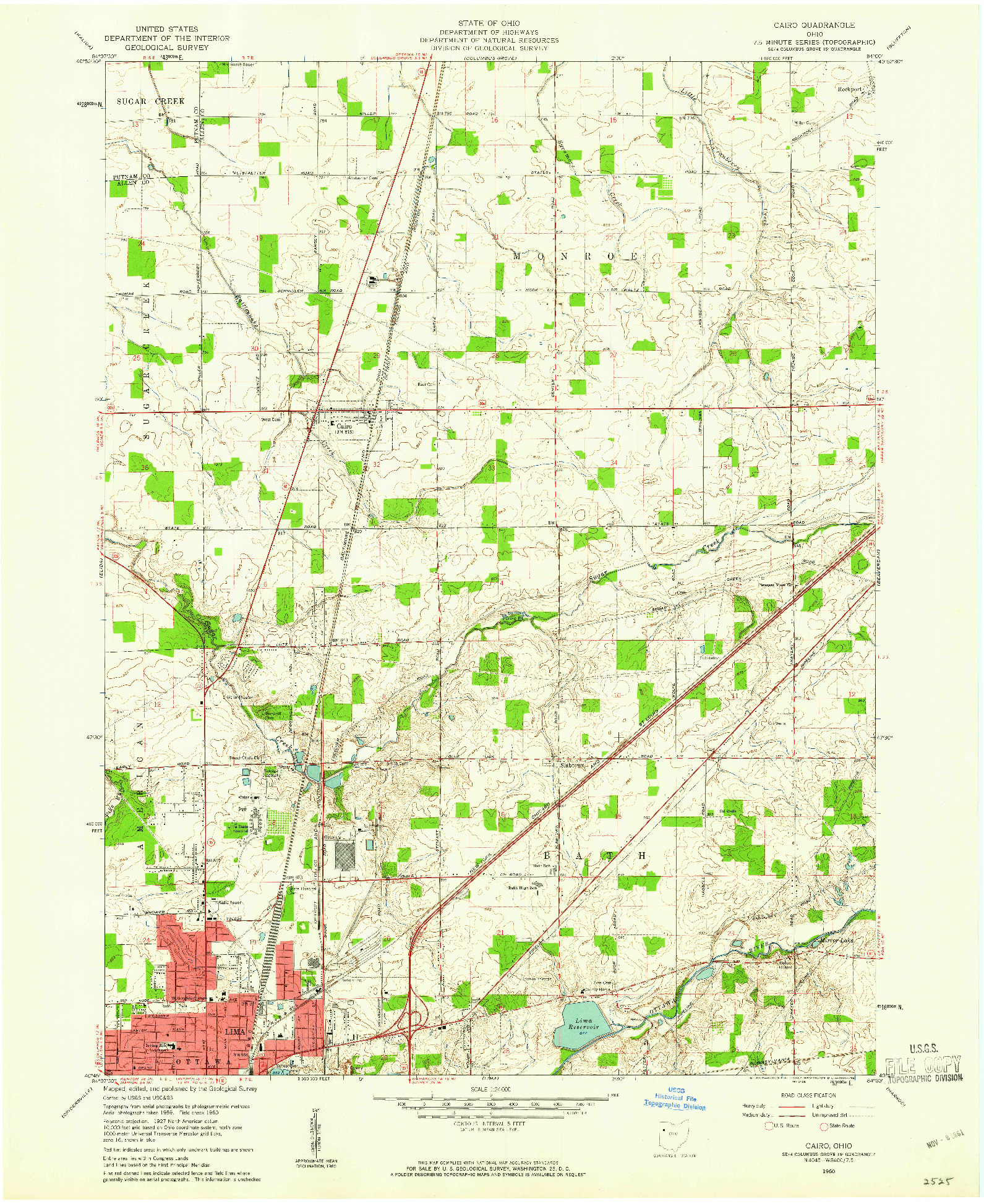 USGS 1:24000-SCALE QUADRANGLE FOR CAIRO, OH 1960