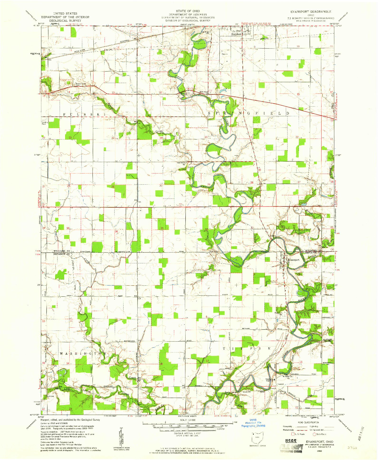 USGS 1:24000-SCALE QUADRANGLE FOR EVANSPORT, OH 1960