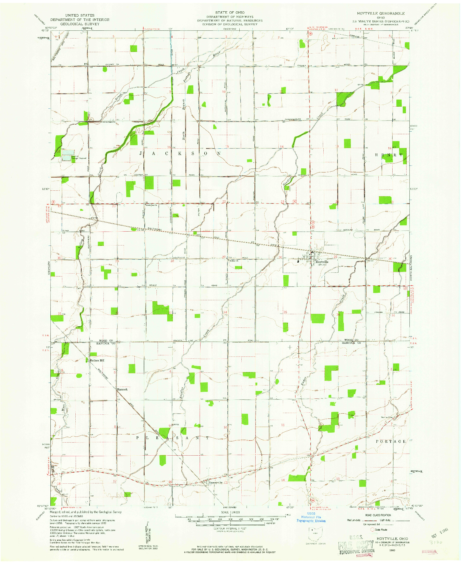 USGS 1:24000-SCALE QUADRANGLE FOR HOYTVILLE, OH 1960