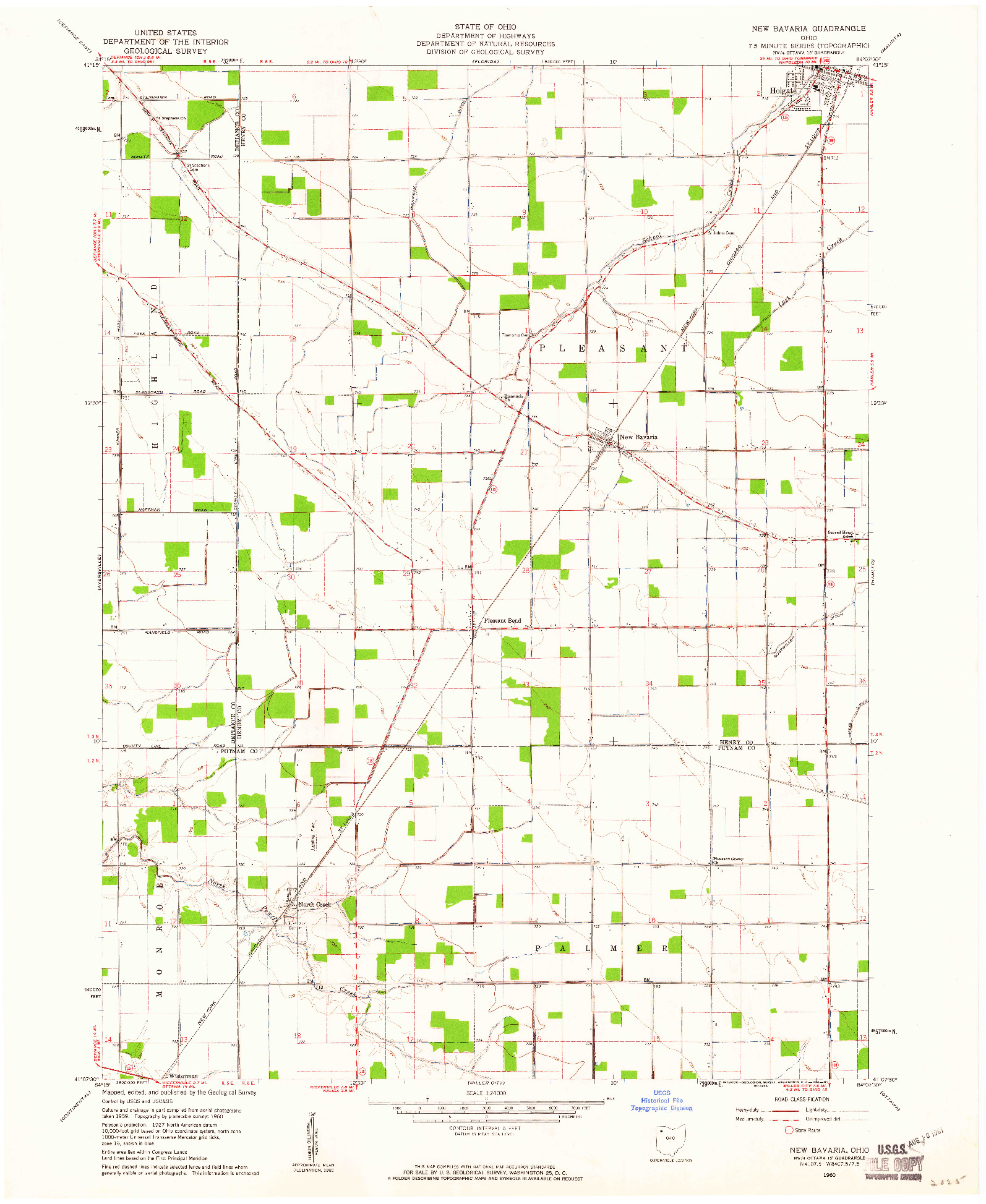 USGS 1:24000-SCALE QUADRANGLE FOR NEW BAVARIA, OH 1960