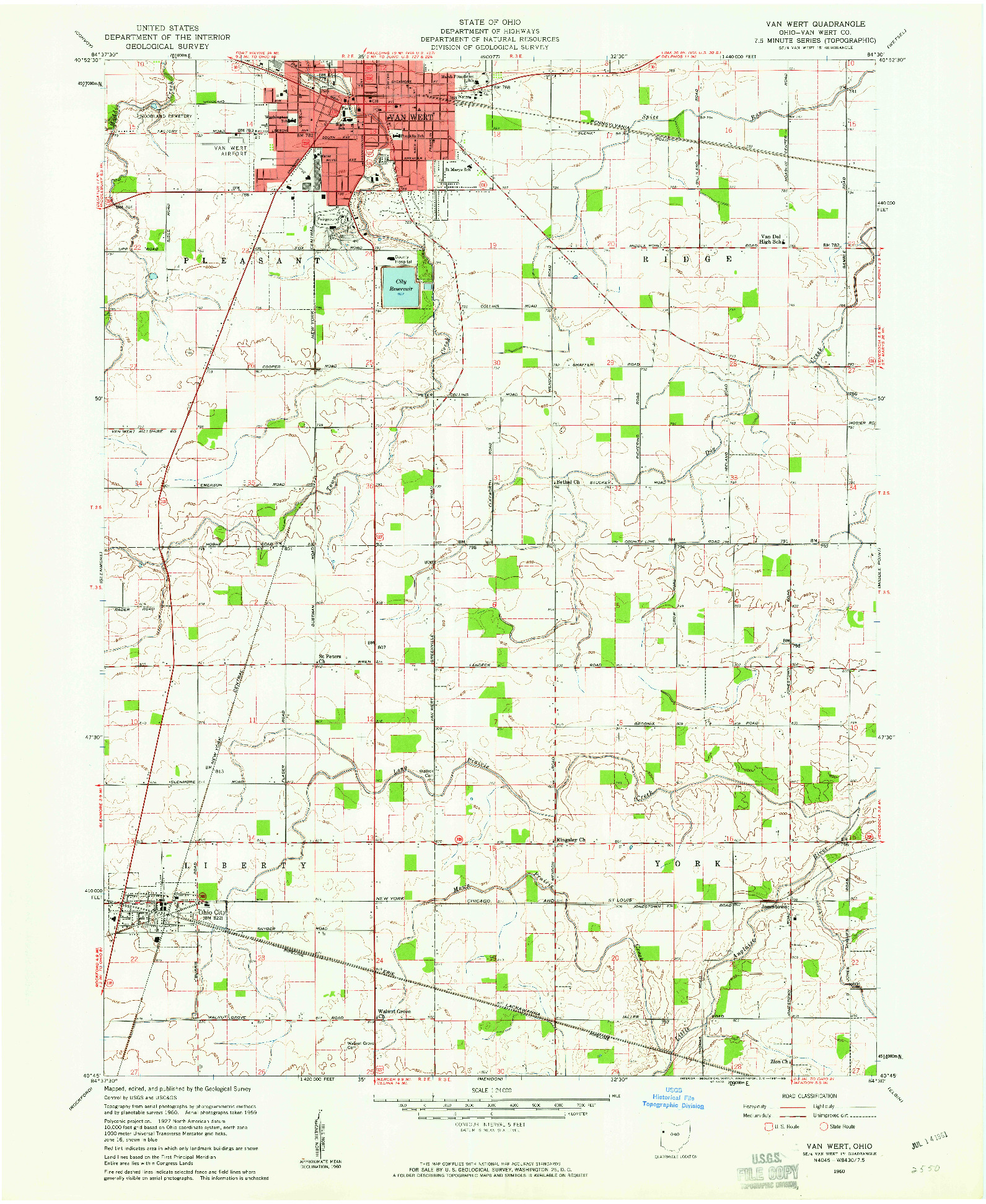 USGS 1:24000-SCALE QUADRANGLE FOR VAN WERT, OH 1960