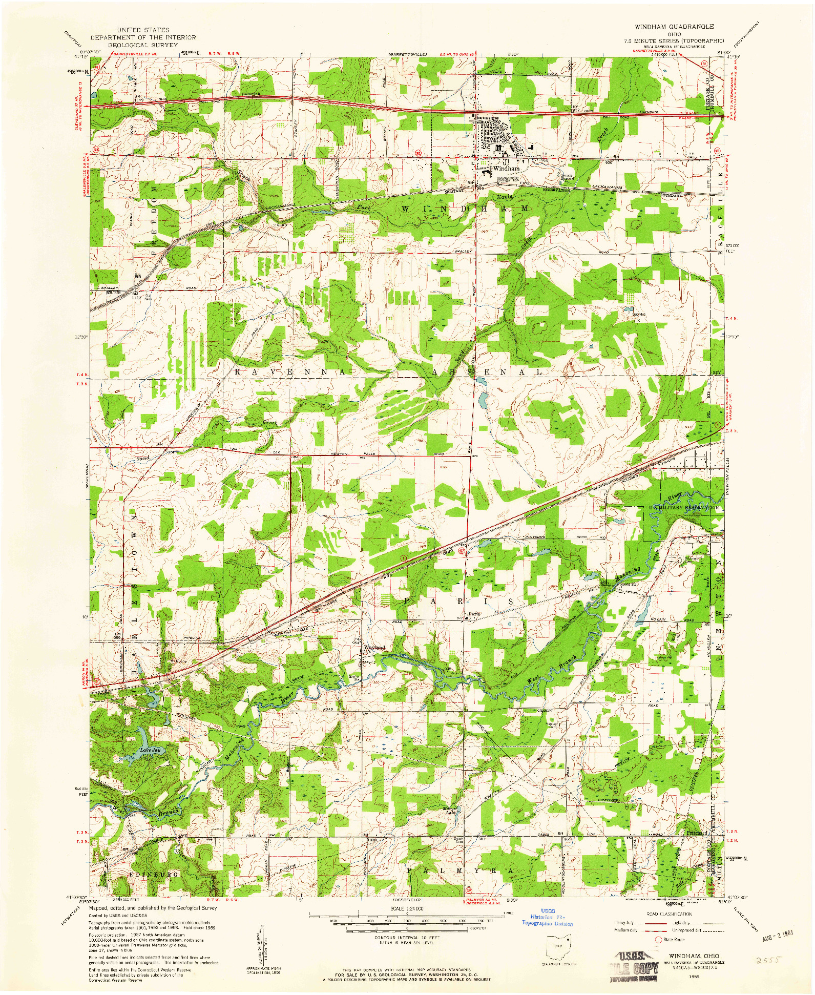 USGS 1:24000-SCALE QUADRANGLE FOR WINDHAM, OH 1959