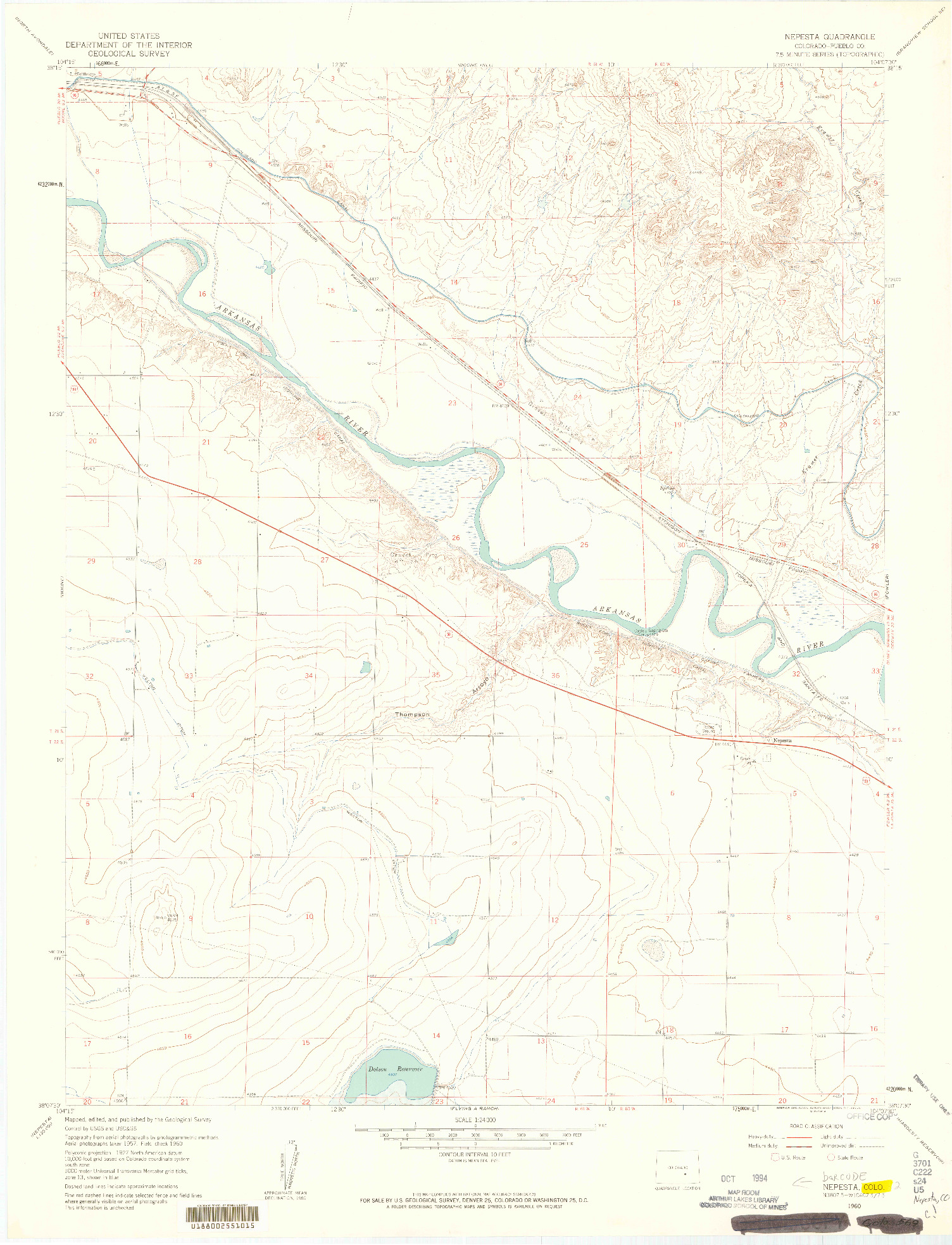 USGS 1:24000-SCALE QUADRANGLE FOR NEPESTA, CO 1960