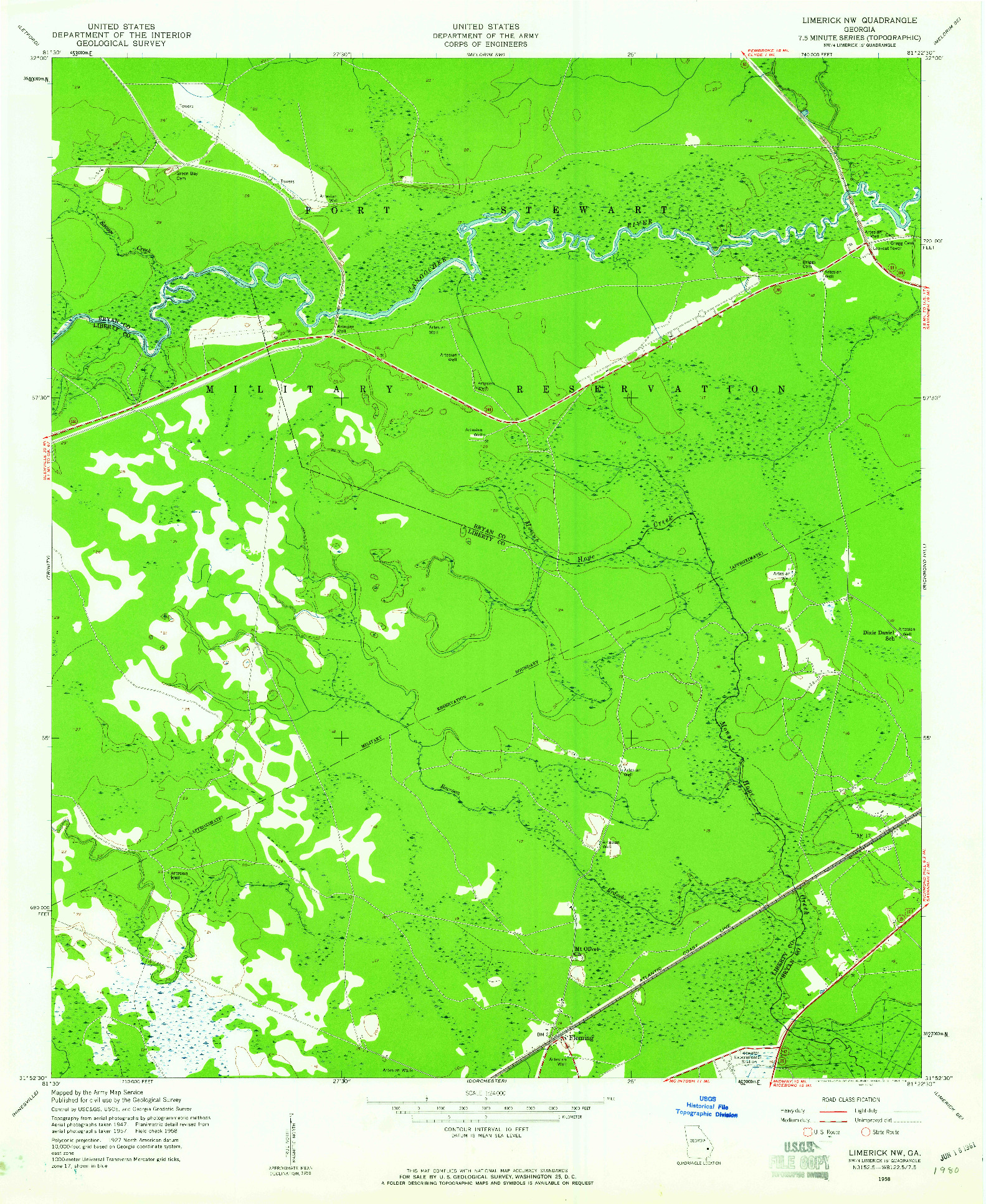 USGS 1:24000-SCALE QUADRANGLE FOR LIMERICK NW, GA 1958