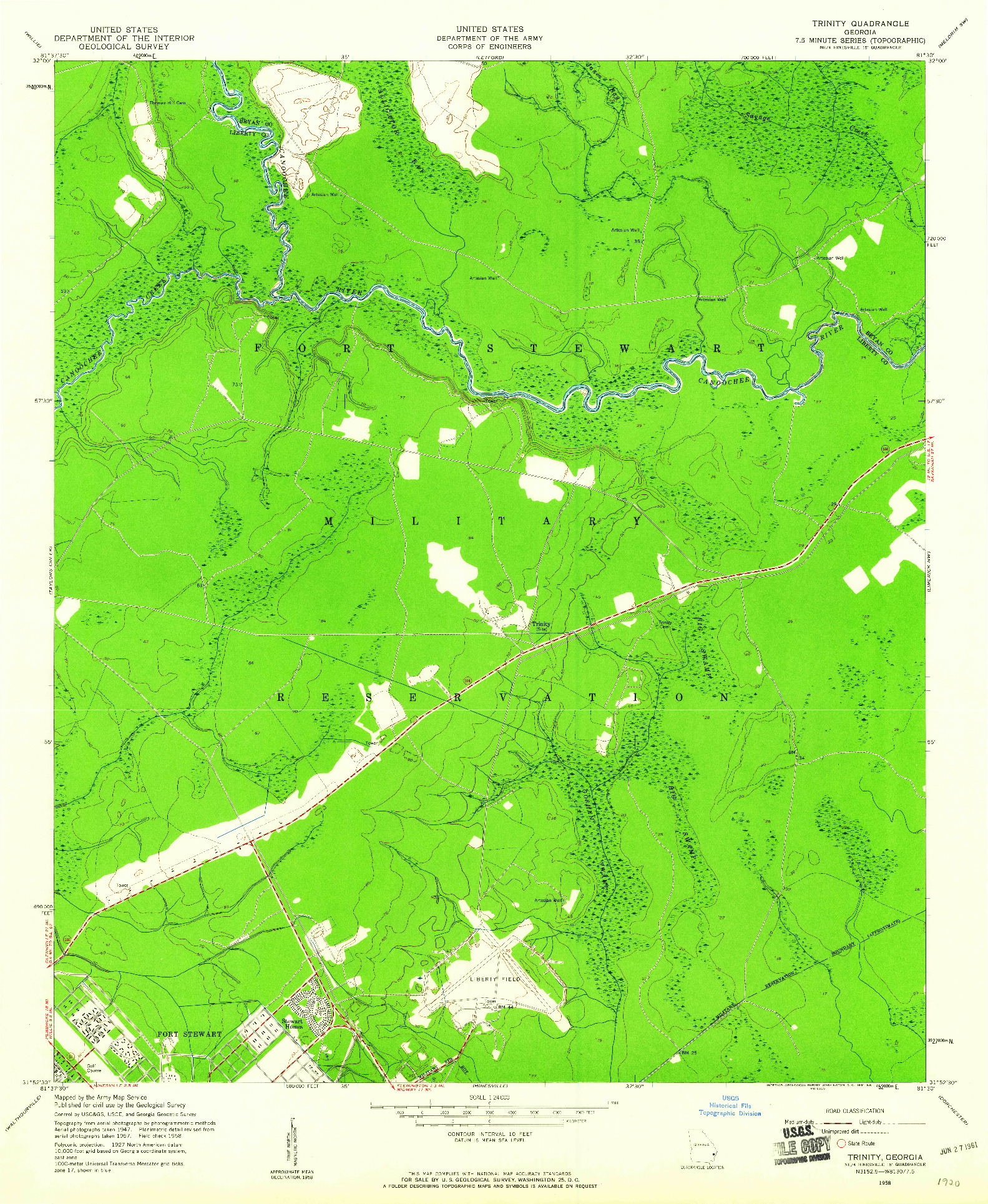 USGS 1:24000-SCALE QUADRANGLE FOR TRINITY, GA 1958