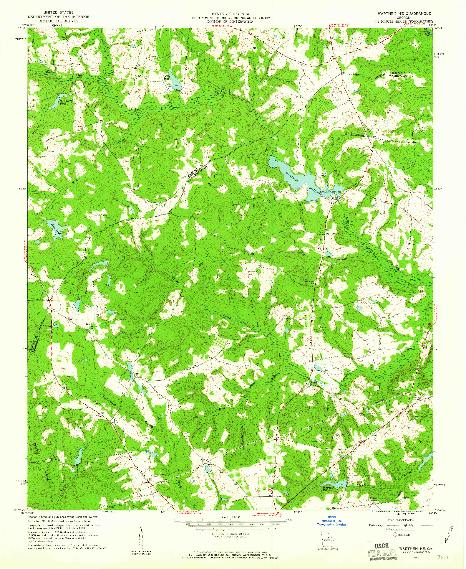 USGS 1:24000-SCALE QUADRANGLE FOR WARTHEN NE, GA 1960