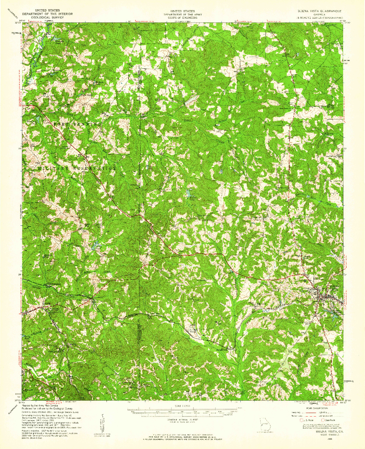 USGS 1:62500-SCALE QUADRANGLE FOR BUENA VISTA, GA 1955