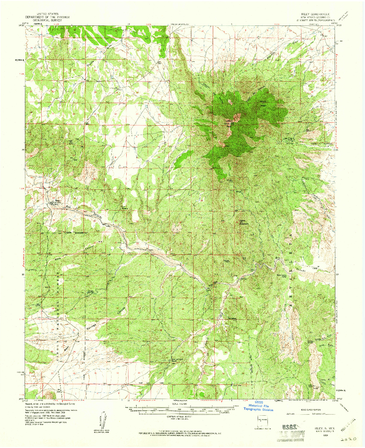 USGS 1:62500-SCALE QUADRANGLE FOR RILEY, NM 1959