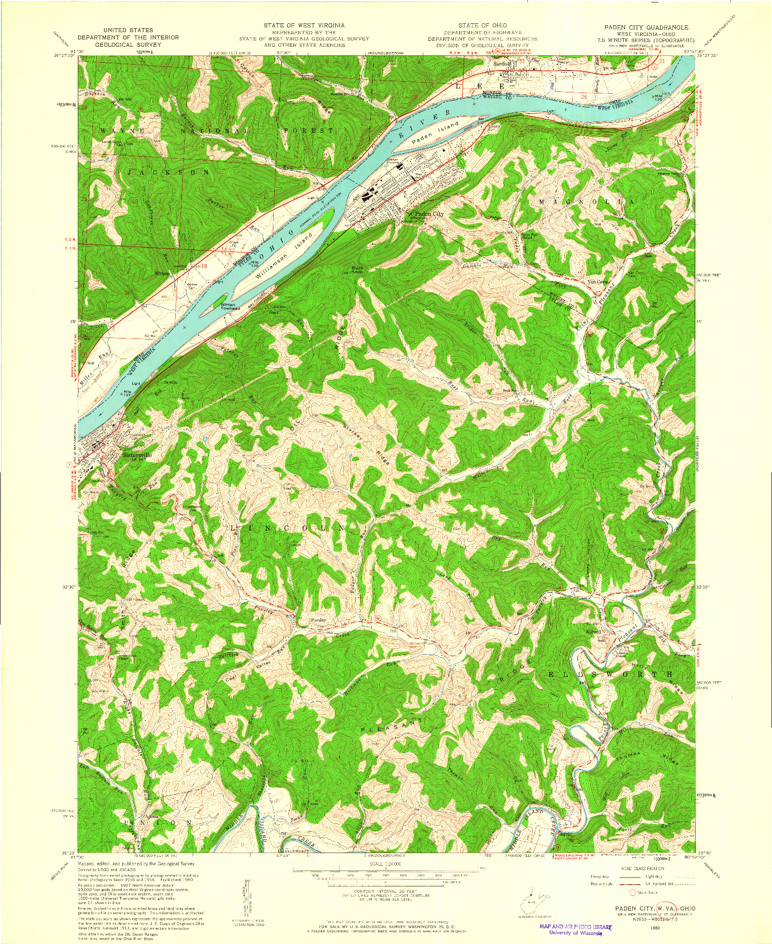 USGS 1:24000-SCALE QUADRANGLE FOR PADEN CITY, WV 1960