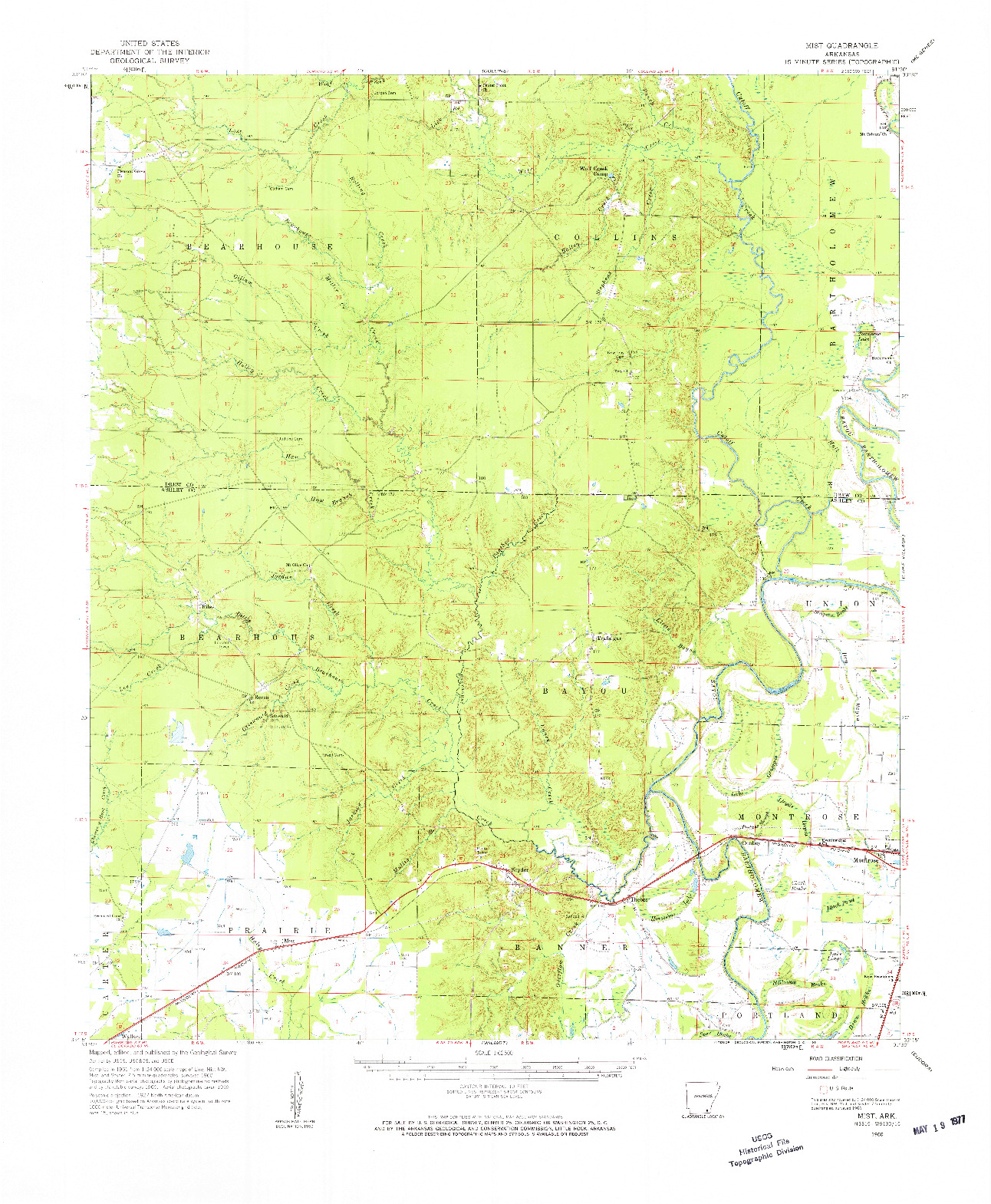 USGS 1:62500-SCALE QUADRANGLE FOR MIST, AR 1960