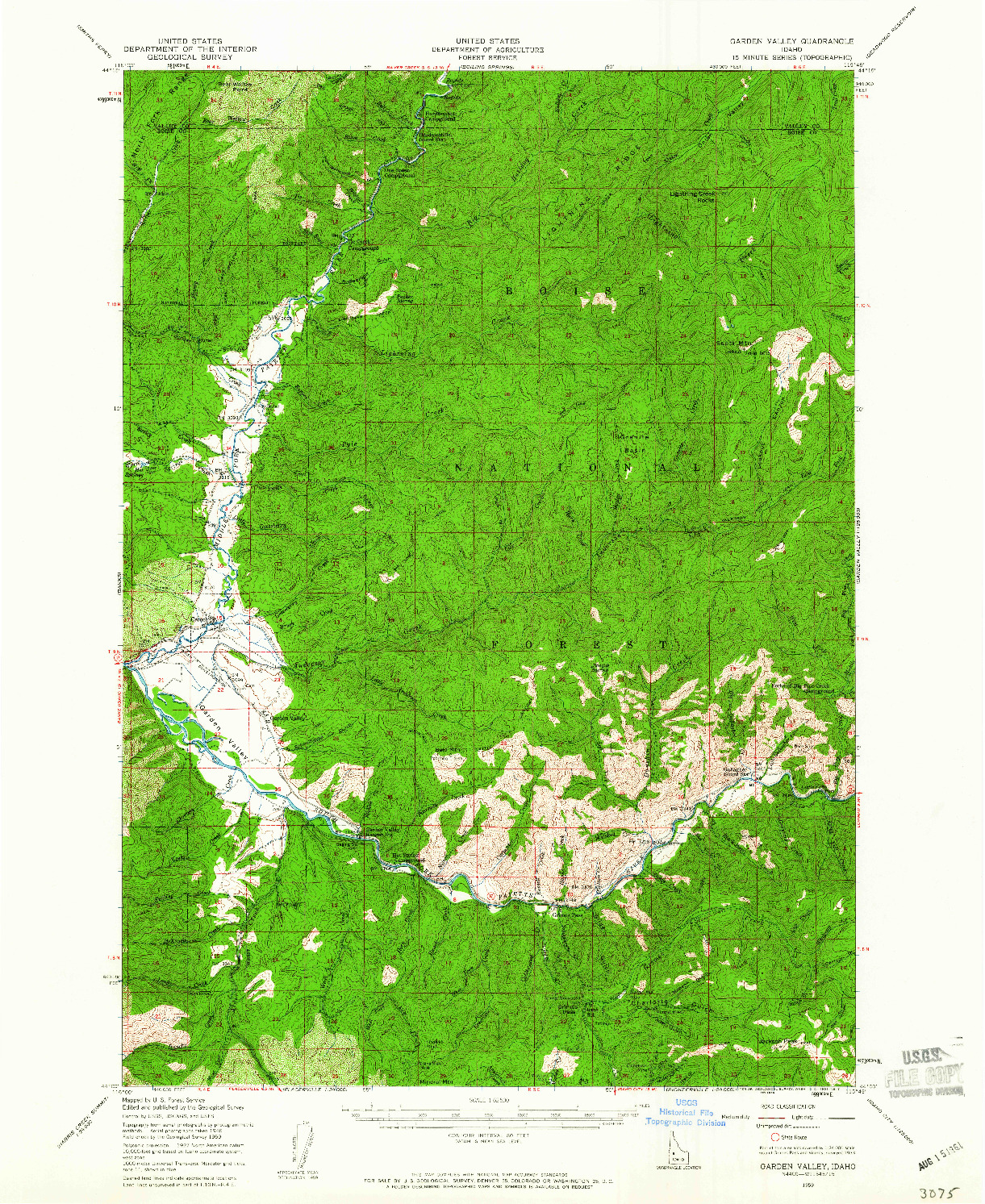 USGS 1:62500-SCALE QUADRANGLE FOR GARDEN VALLEY, ID 1959