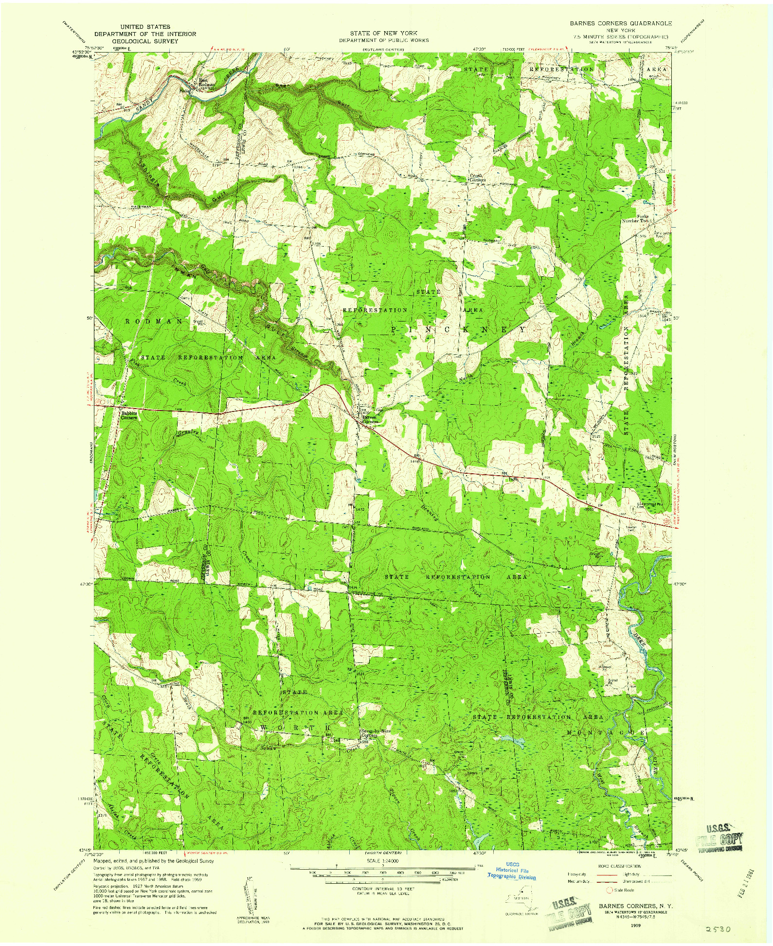 USGS 1:24000-SCALE QUADRANGLE FOR BARNES CORNERS, NY 1959