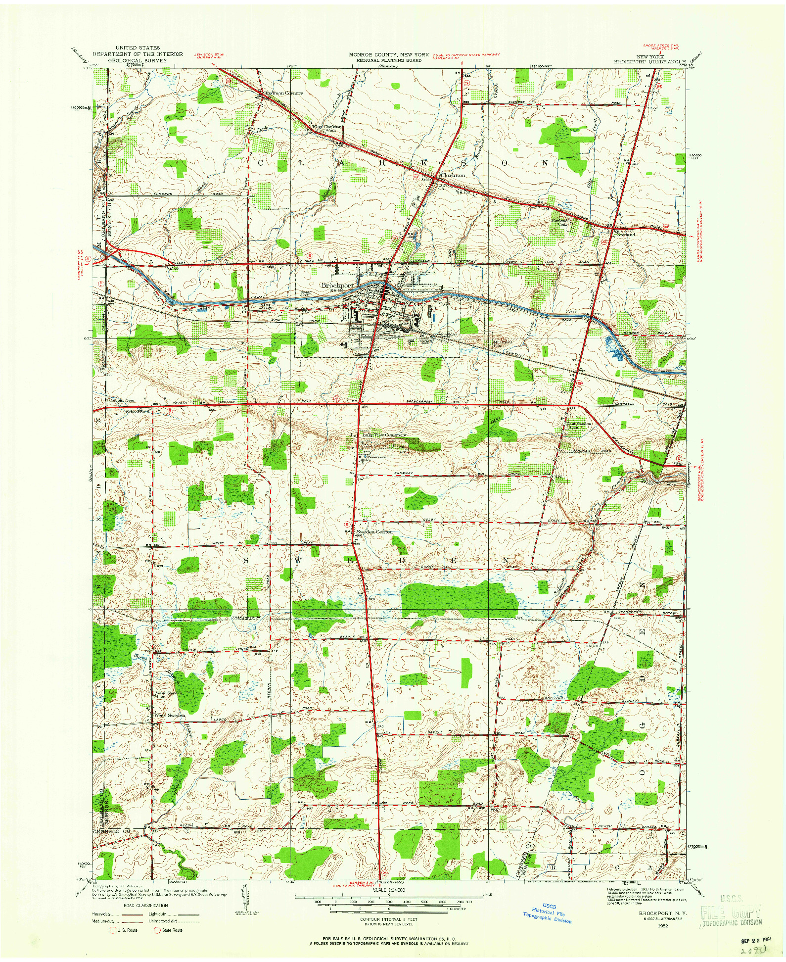 USGS 1:24000-SCALE QUADRANGLE FOR BROCKPORT, NY 1952