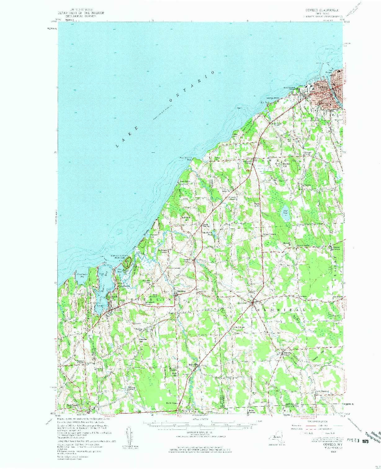 USGS 1:62500-SCALE QUADRANGLE FOR OSWEGO, NY 1960