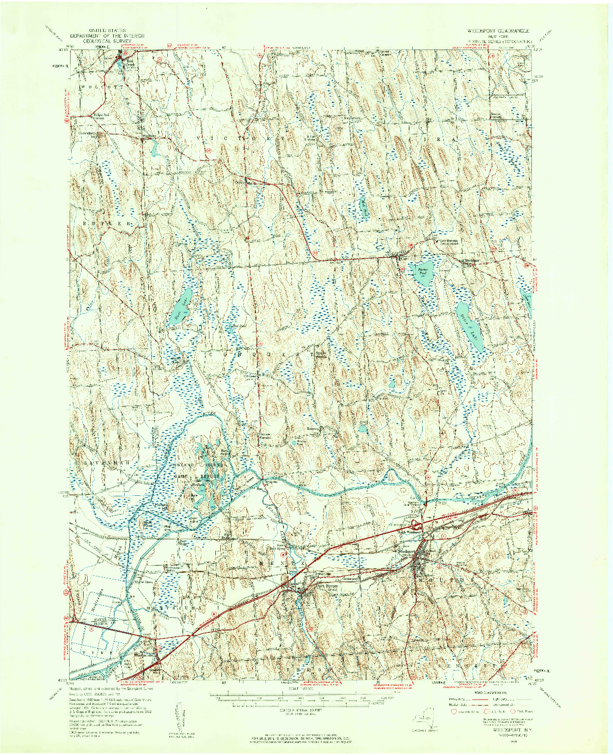 USGS 1:62500-SCALE QUADRANGLE FOR WEEDSPORT, NY 1954