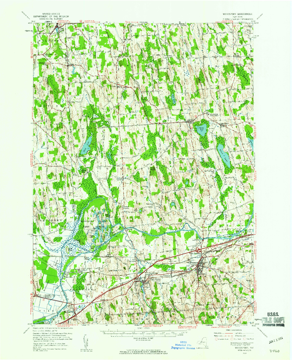 USGS 1:62500-SCALE QUADRANGLE FOR WEEDSPORT, NY 1954