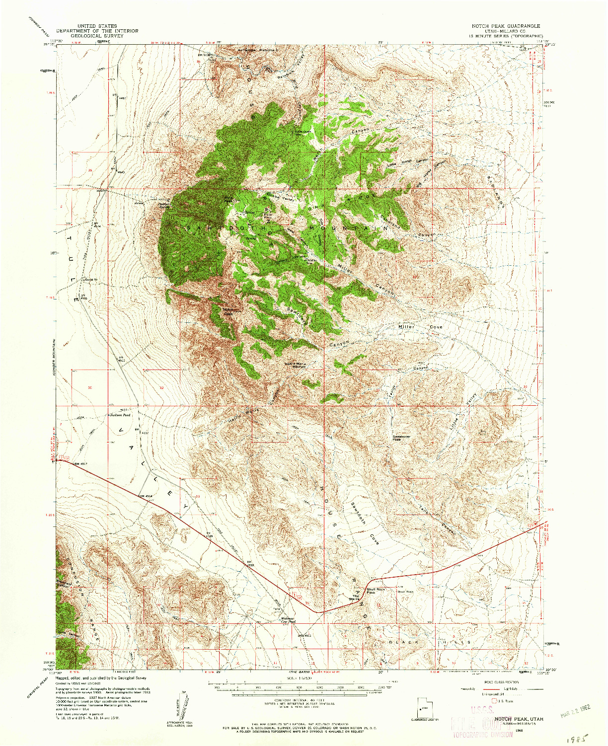 USGS 1:62500-SCALE QUADRANGLE FOR NOTCH PEAK, UT 1960