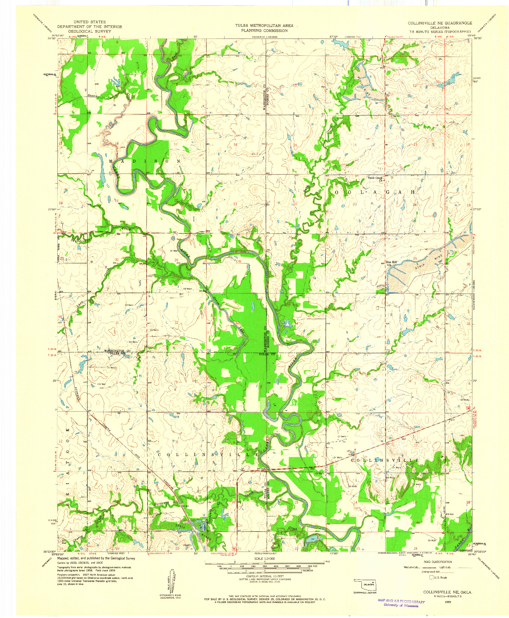 USGS 1:24000-SCALE QUADRANGLE FOR COLLINSVILLE NE, OK 1959