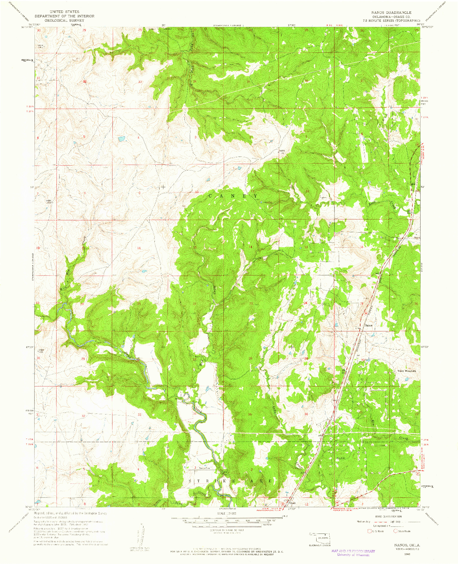 USGS 1:24000-SCALE QUADRANGLE FOR NANOS, OK 1960