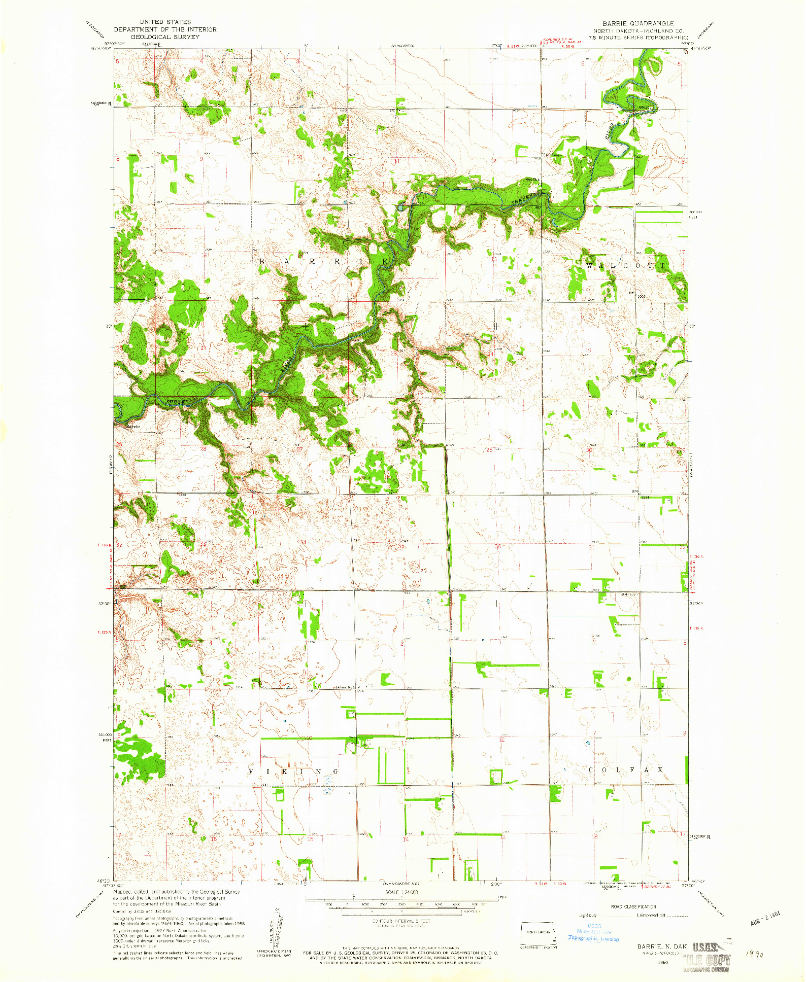 USGS 1:24000-SCALE QUADRANGLE FOR BARRIE, ND 1960