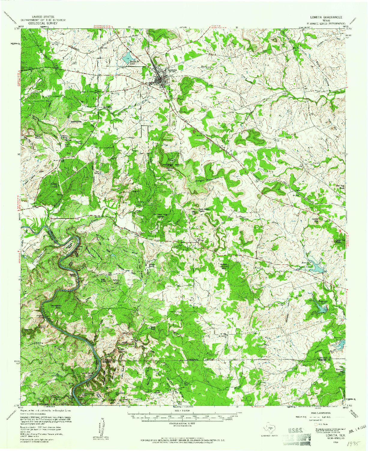 USGS 1:62500-SCALE QUADRANGLE FOR LOMETA, TX 1959