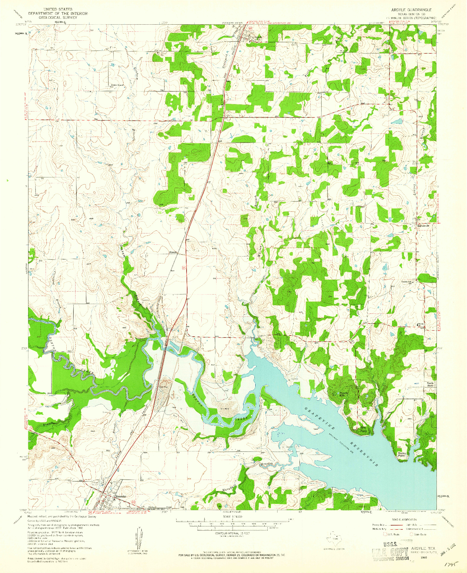 USGS 1:24000-SCALE QUADRANGLE FOR ARGYLE, TX 1960