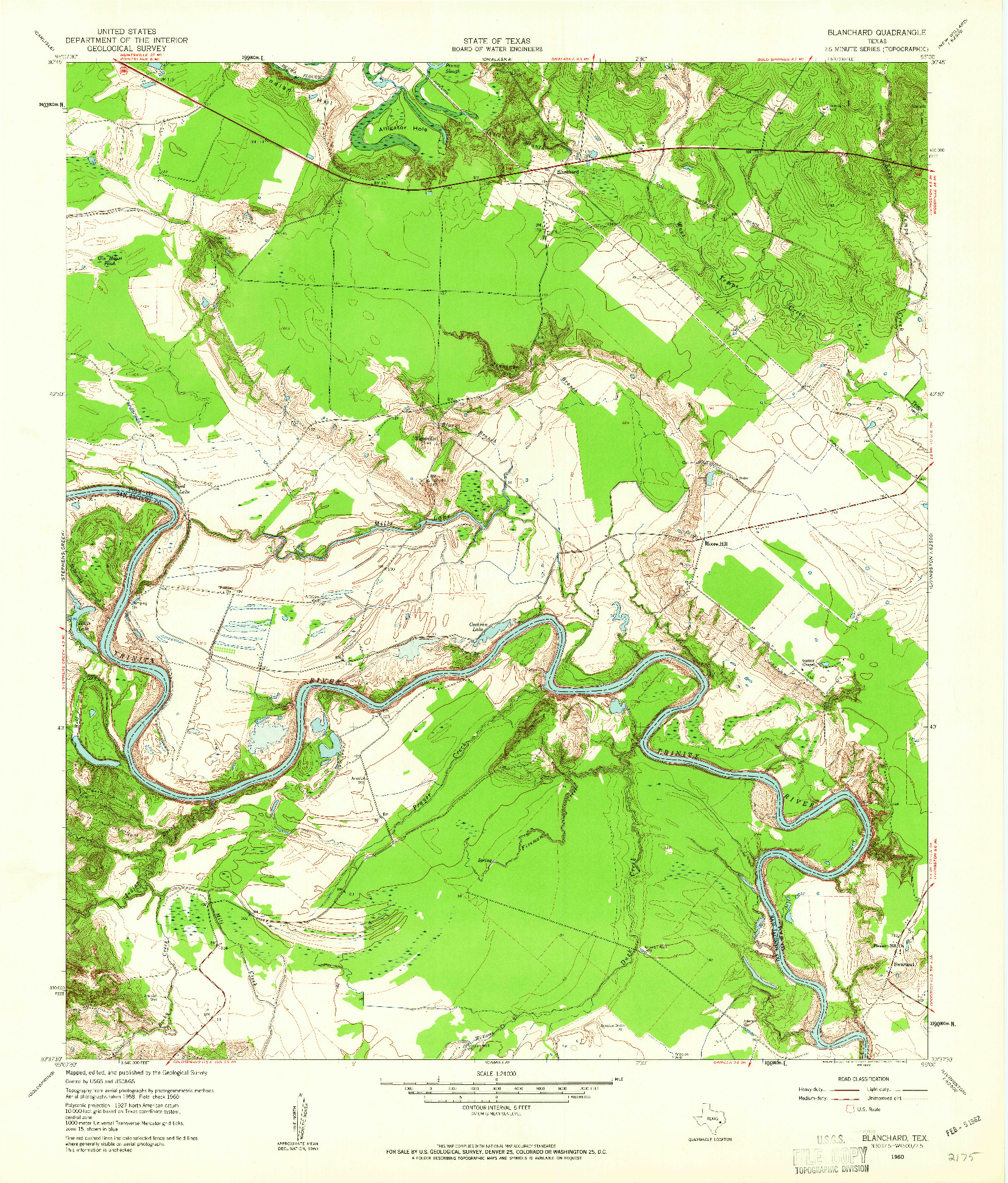 USGS 1:24000-SCALE QUADRANGLE FOR BLANCHARD, TX 1960